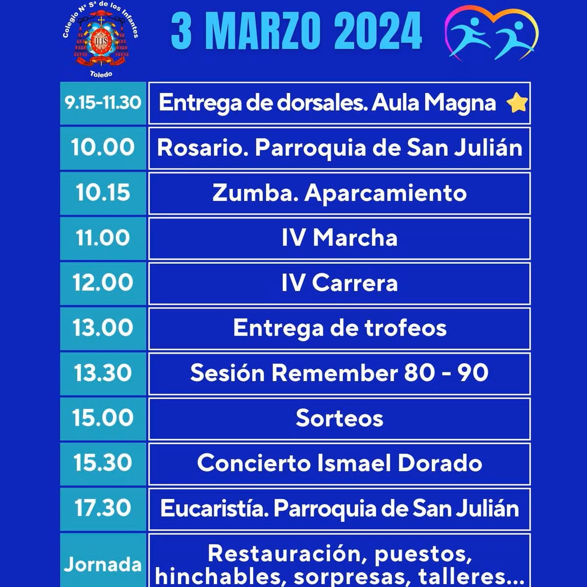 Programa de actividades del domingo 3 de marzo.