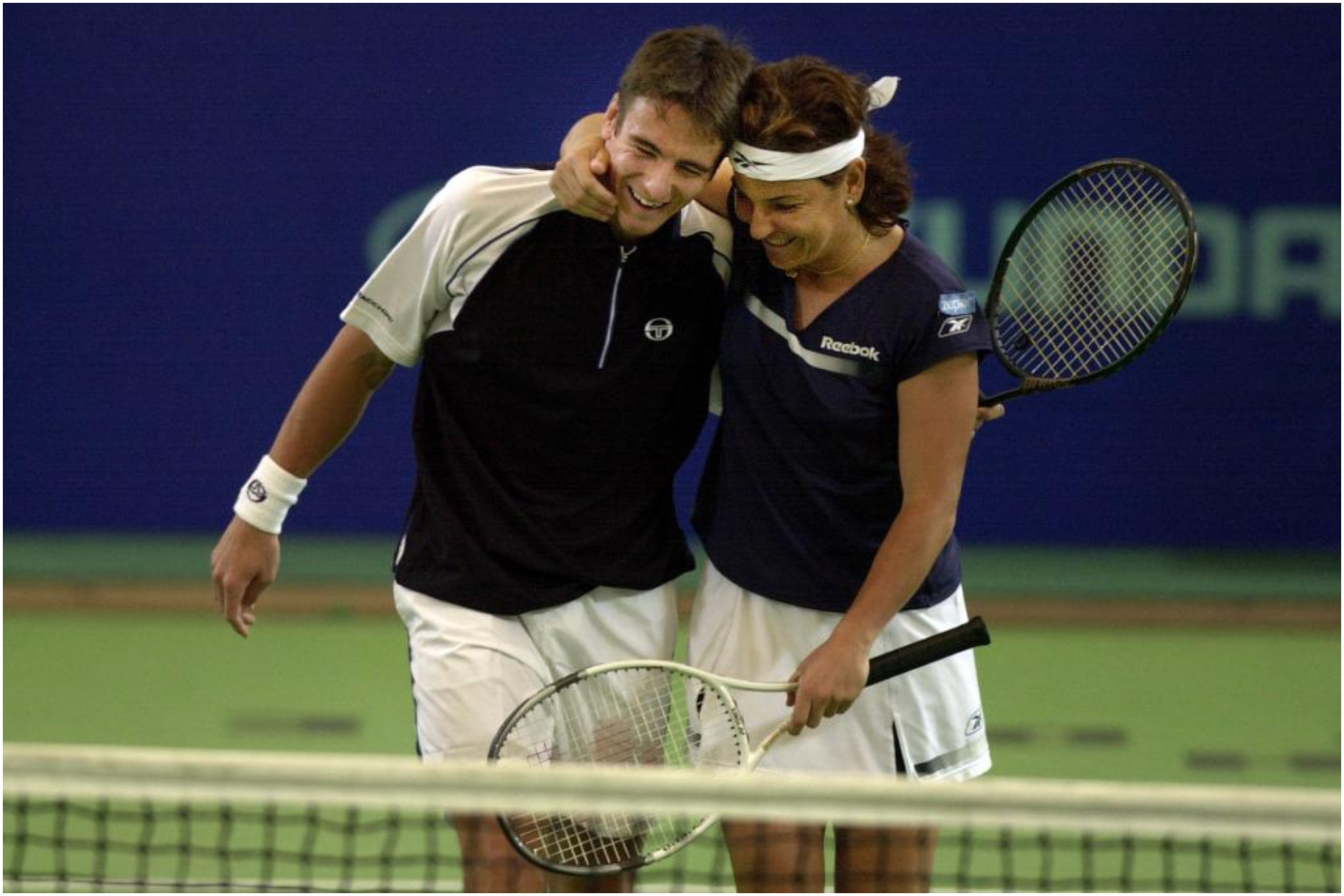 Tommy Robredo y Arantxa Sánchez Vicario, ganadores de la Copa Hopman en 2002.