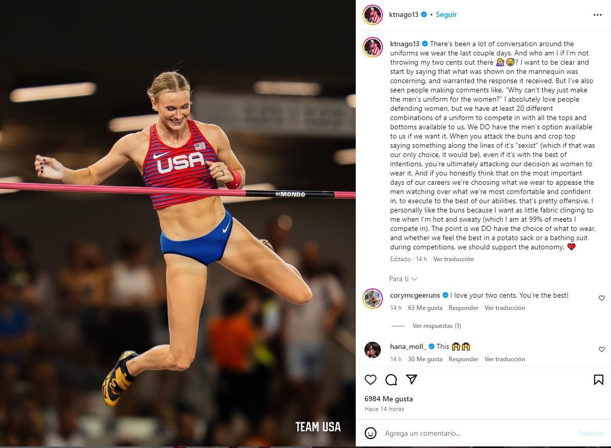 El polemico uniforme femenino olimpico de atletismo Es una falta de respeto Marca