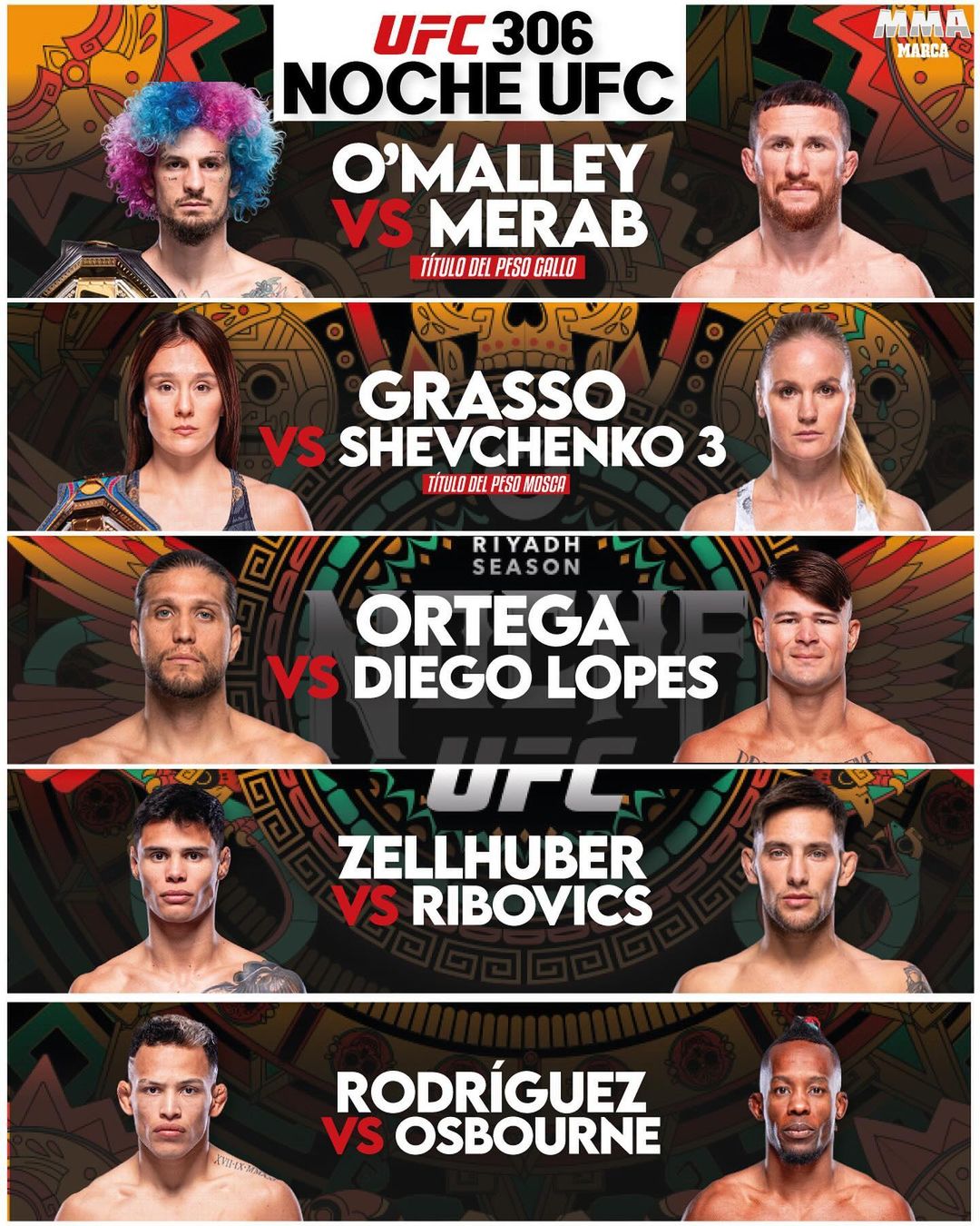 O’Malley x Merab será a atração principal da noite do UFC no The Sphere… sem Topuria
