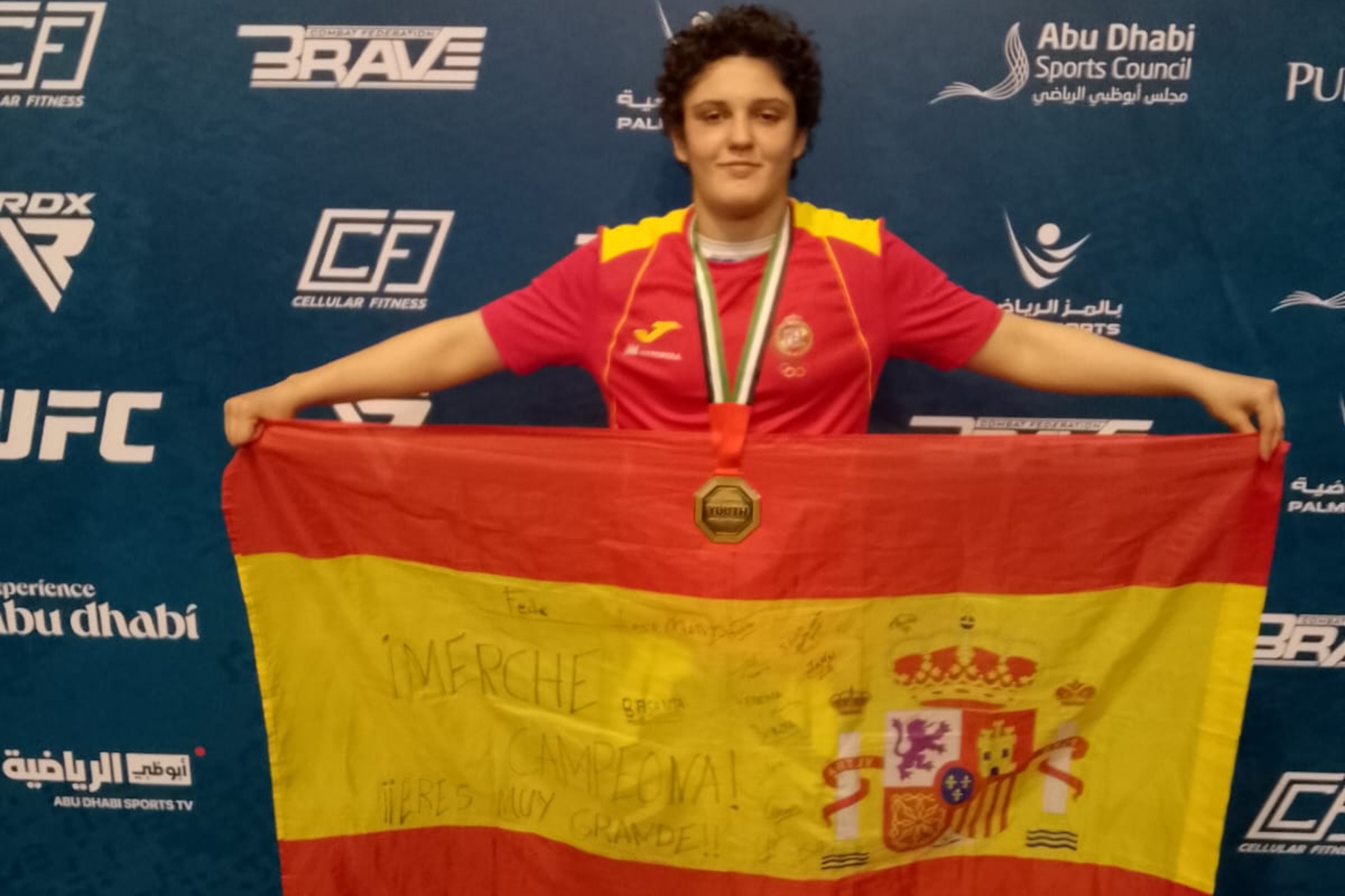 Merche García tras ganar el campeonato del mundo de MMA en Abu Dhabi.