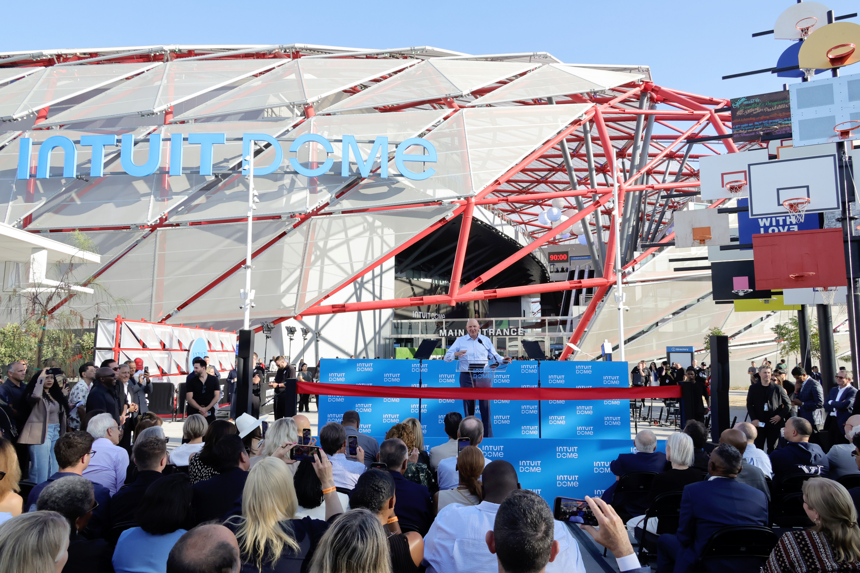 Steve Ballmer at the opening of the Intuit Dome.