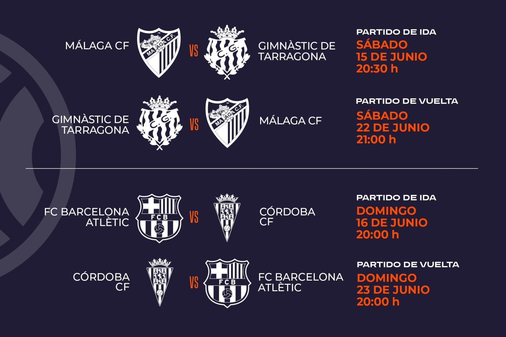 Ya hay horarios para las finales de los playoffs de ascenso a Segunda
