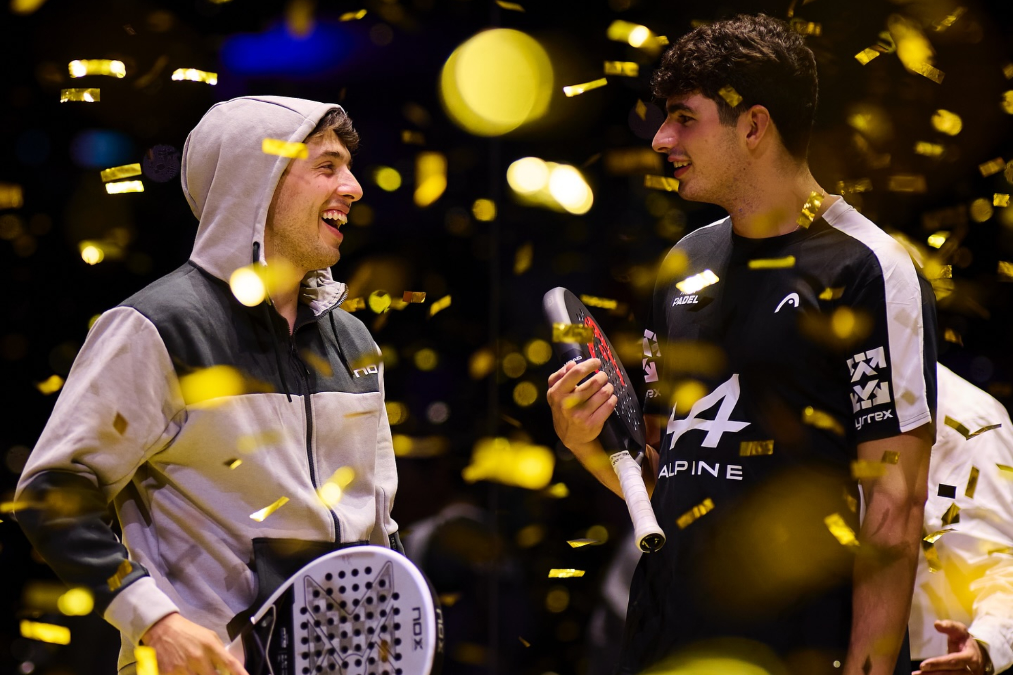 Agustín Tapia y Arturo Coello celebrando el título en Madrid.