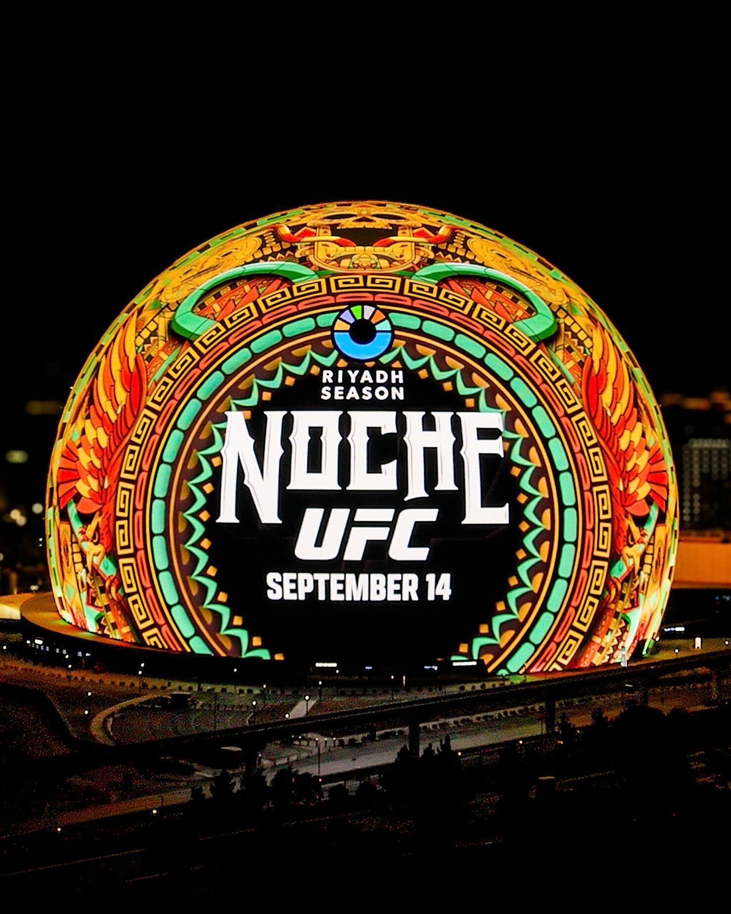 La Esfera de Las Vegas anuncia el evento de UFC 306, denominado Noche UFC.