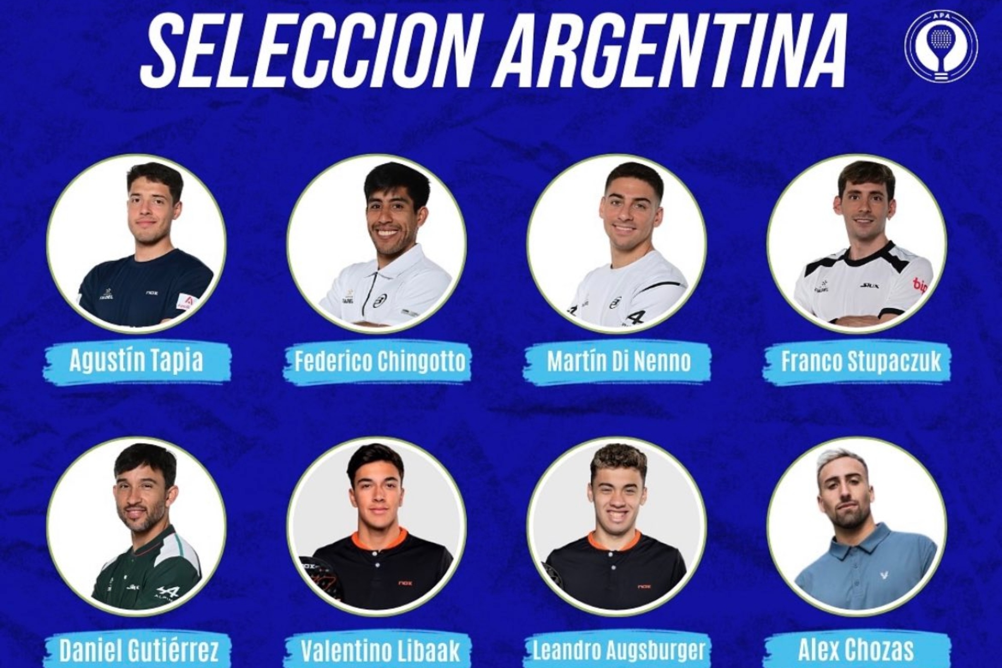 Lista de Argentina para el Mundial 2024 de pádel