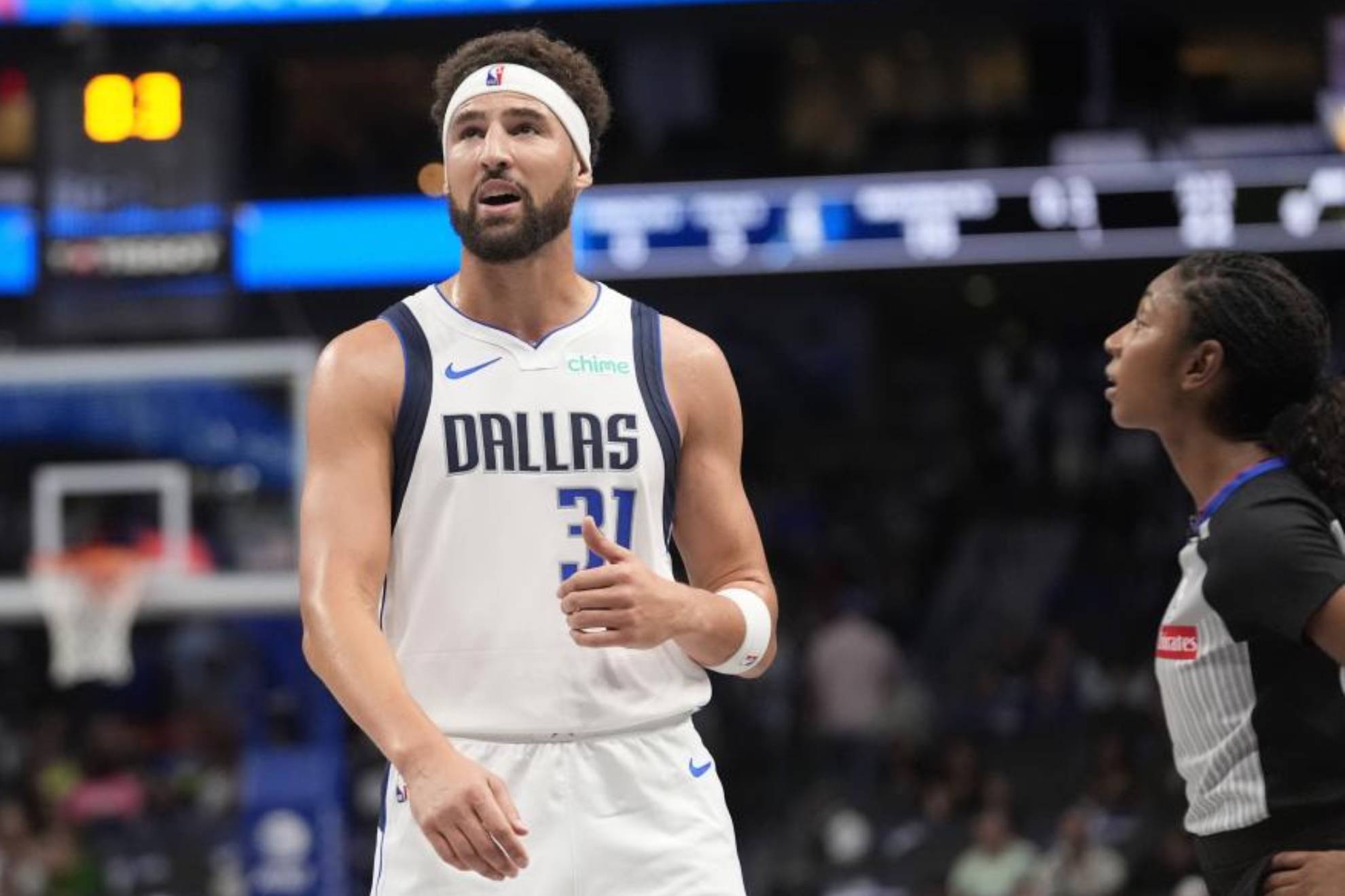 Klay Thompson, en su primer partido con los Mavericks.