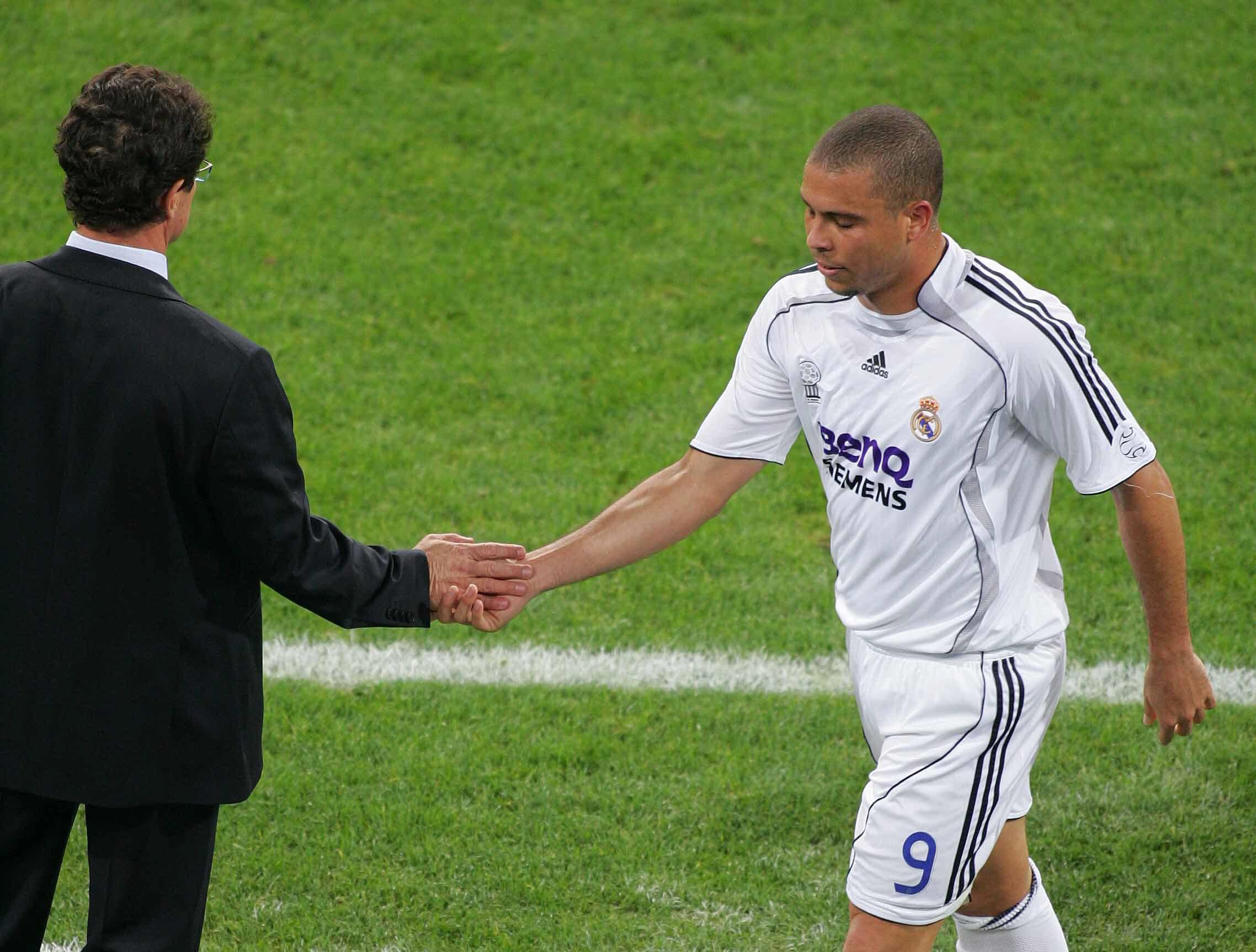 Ronaldo Nazario e Fabio Capello no Real Madrid em 2006