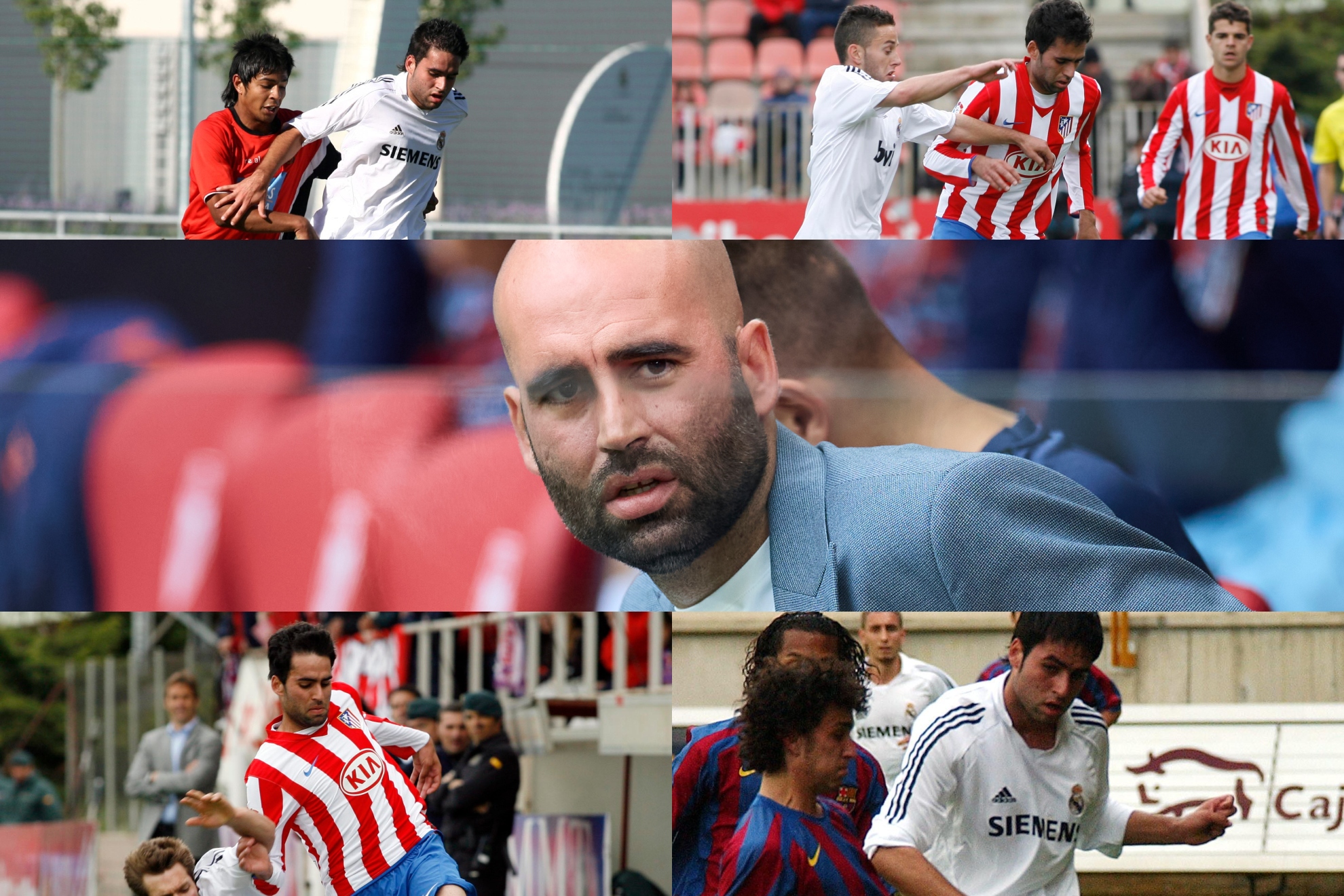 Claudio Giráldez en su etapa como madridista, rojiblanco y ahora como entrenador del Celta.