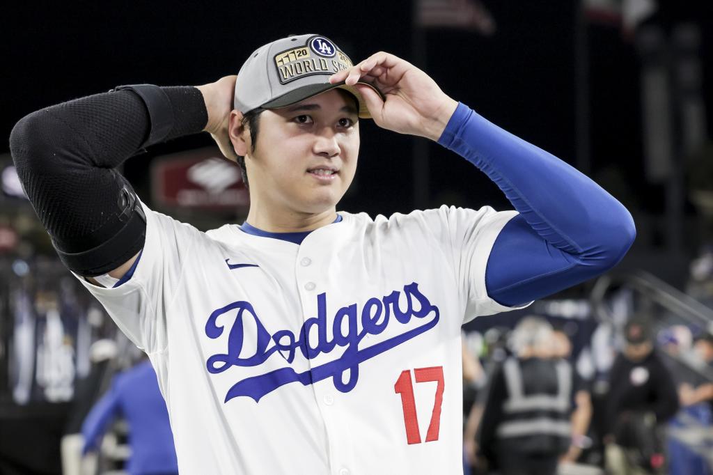 Shohei Ohtani, tras ganar con los Dodgers el sexto partido de la serie ante los Mets.