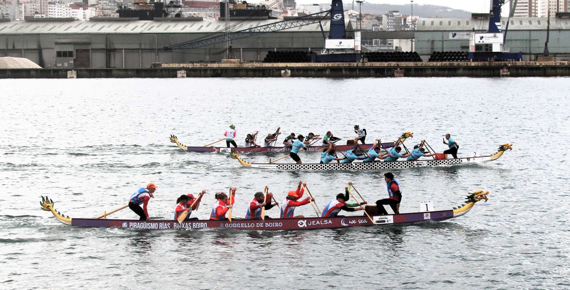 Una de las tandas del Cidade da Coruña de Piragüismo