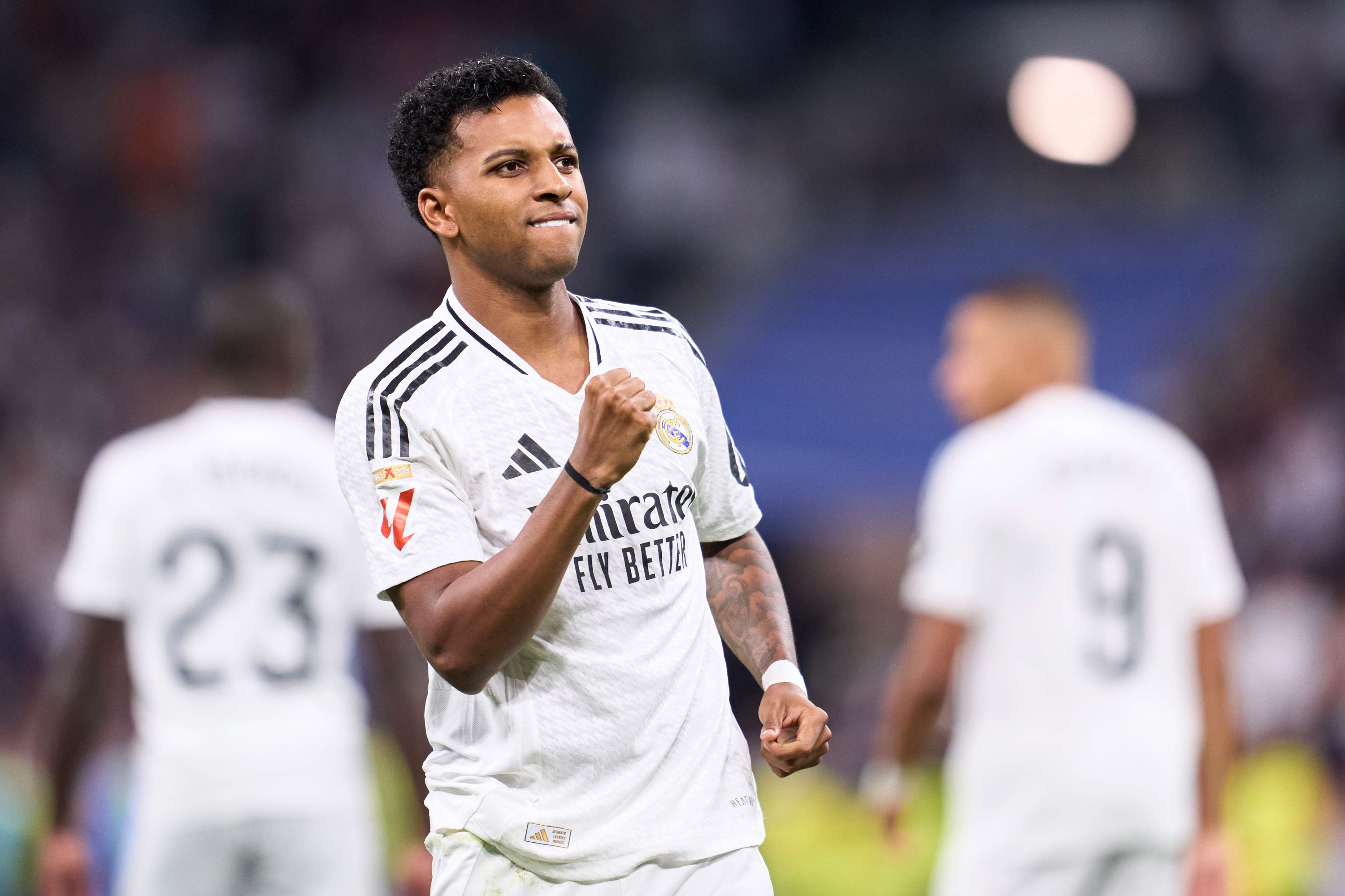 Rodrygo durante un partido con el Real Madrid.