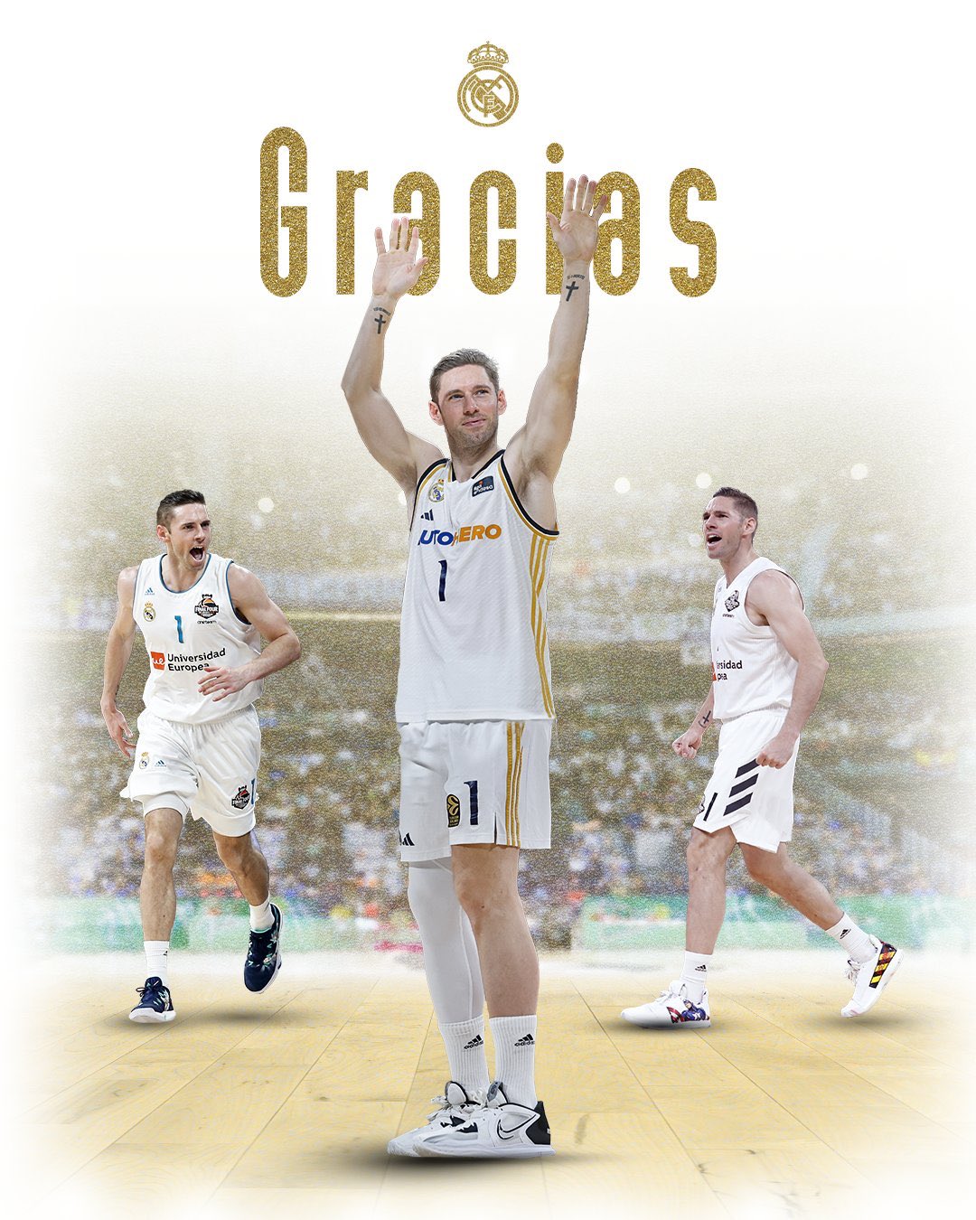 Imagen de despedida del Real Madrid a Fabien Causeur.