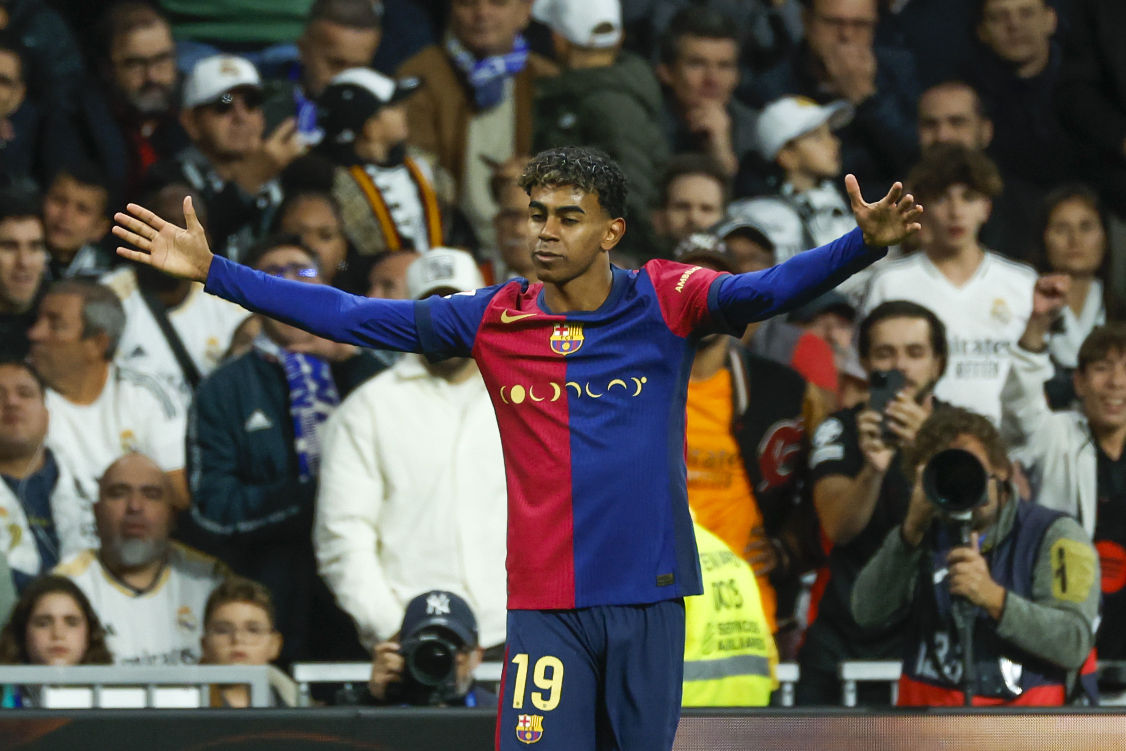 Lamine Yamal celebra su gol contra el Real Madrid