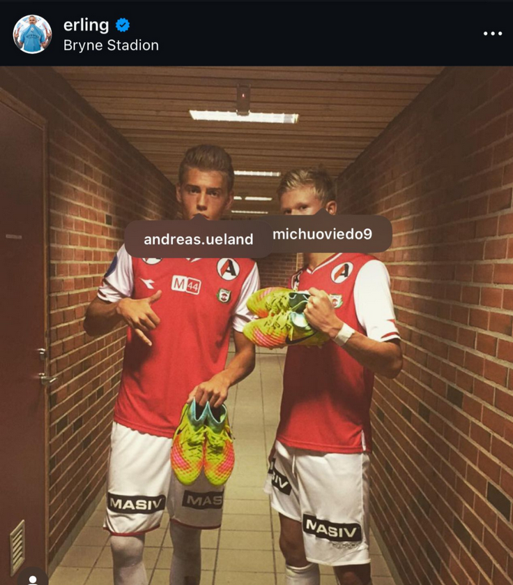 A young Erling Haaland tagged Michu in his Instagram posts