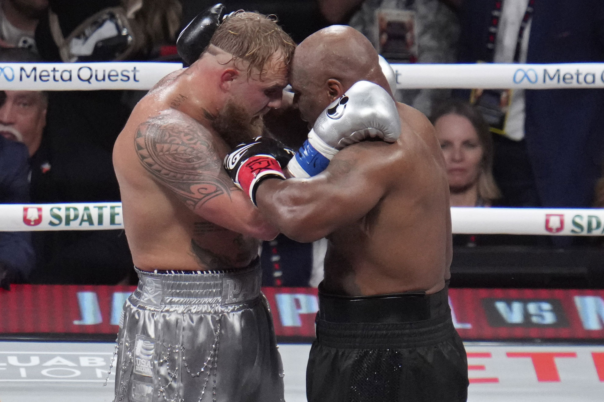 Tyson and Jake Paul, after the fight.