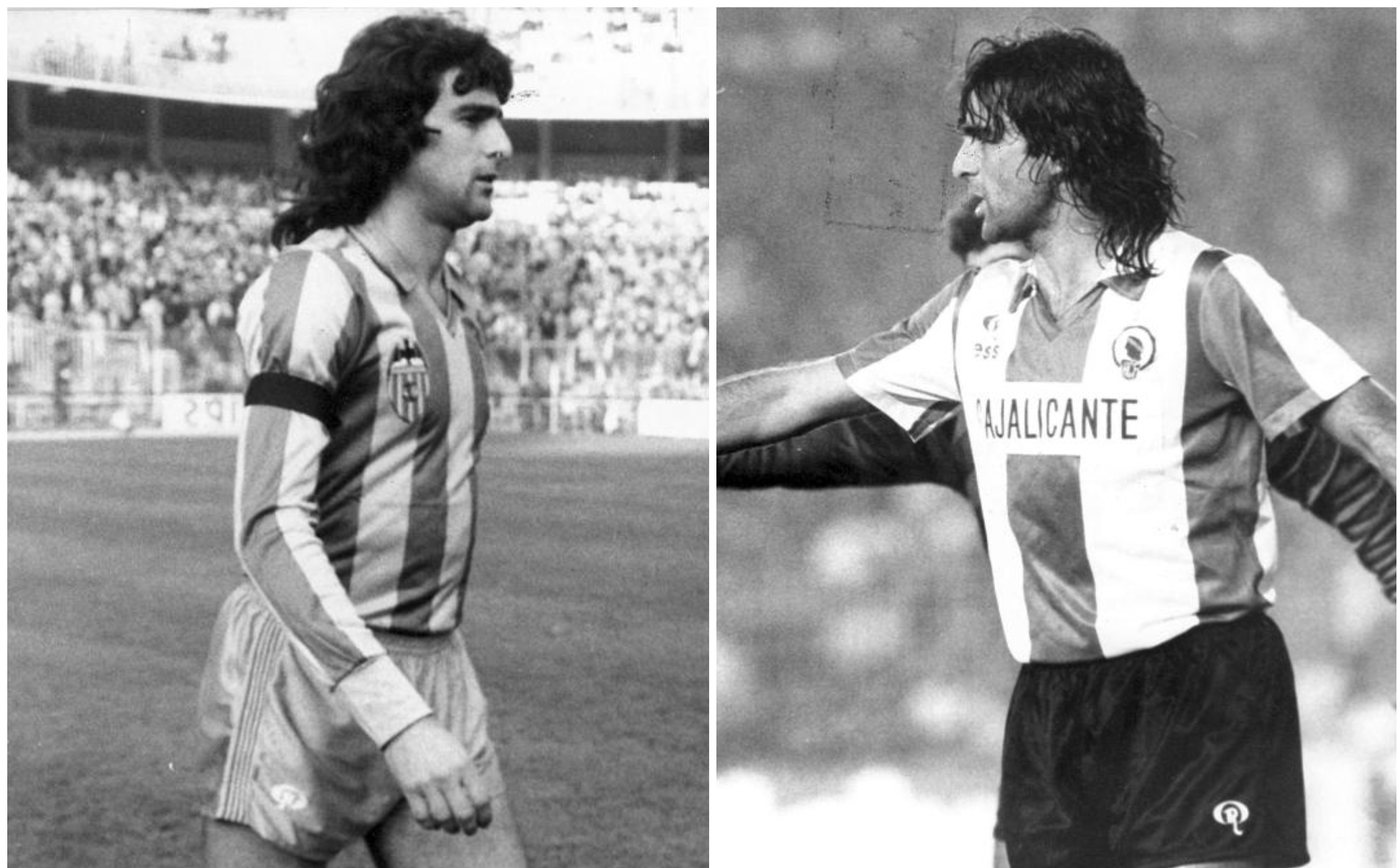 Kempes con el Valencia en 1984 y con el Hércules en 1985.