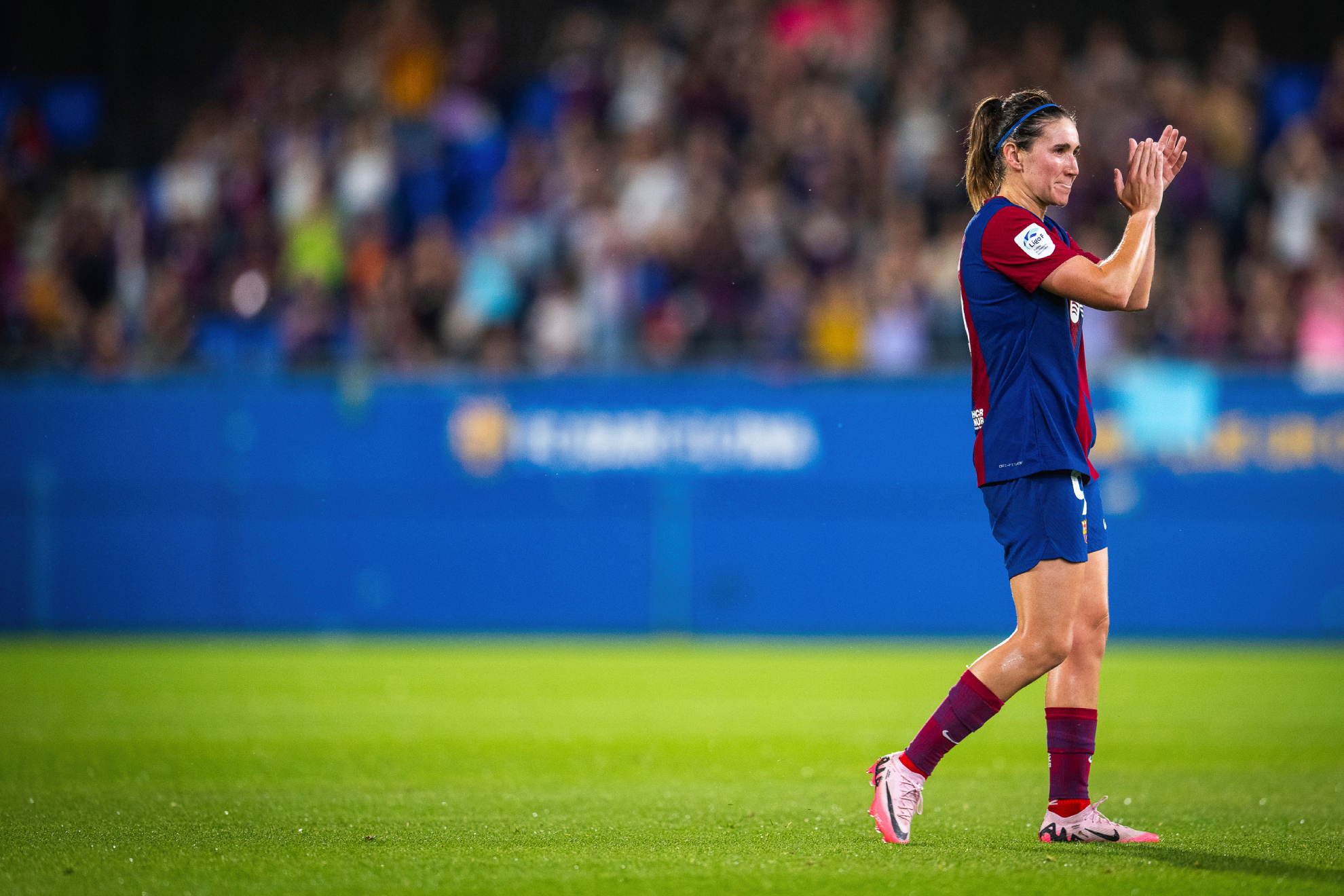 Mariona Caldentey, jugadora del Barcelona, en su despedida