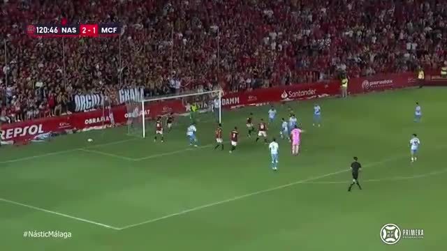 Málaga rose to Second after Antoñito scored the equalizer in the 121st minute.