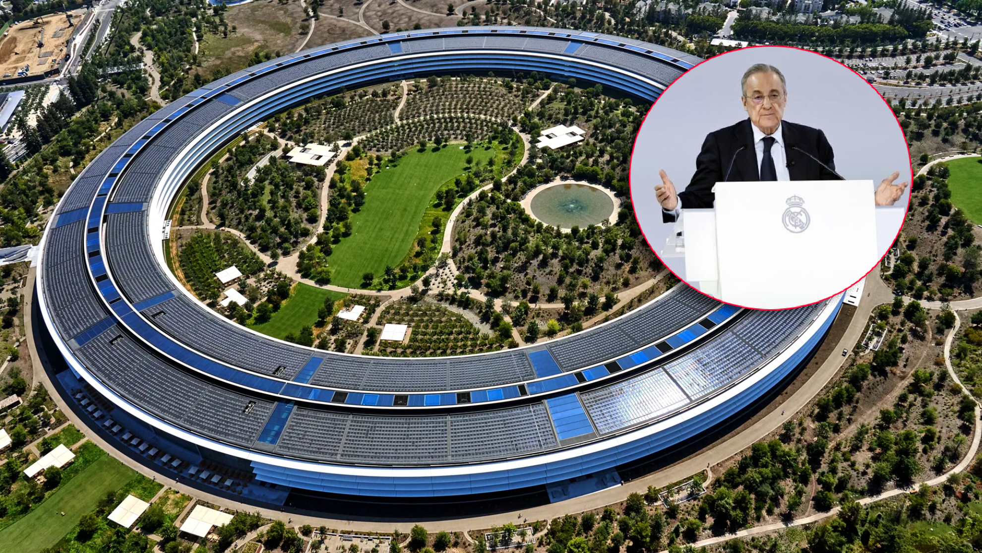 Imagen de Apple Park, las instalaciones de la mega empresa tecnológica.