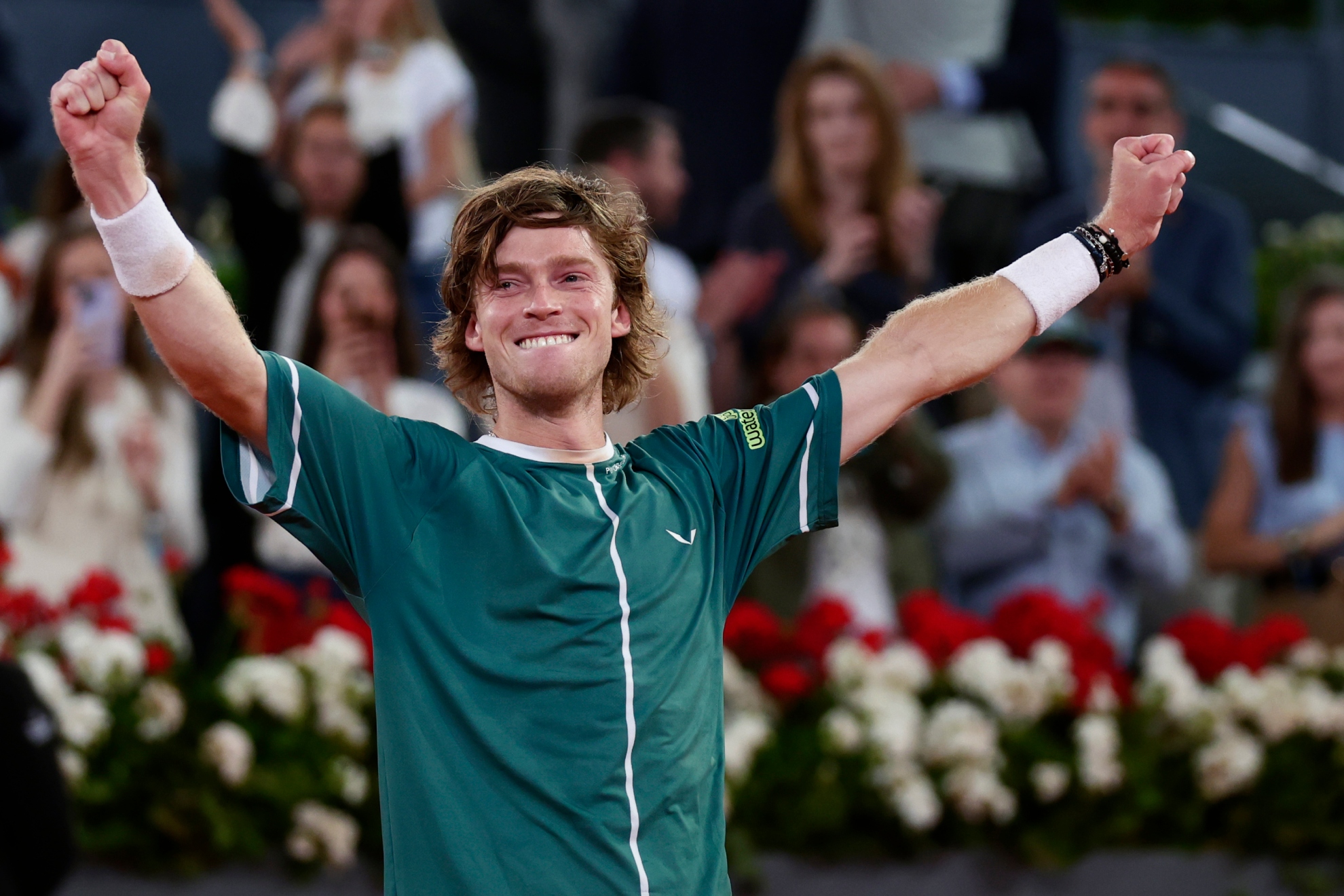 Andrey Rublev, celebrando en triunfo en el Masters 1000 de Madrid.