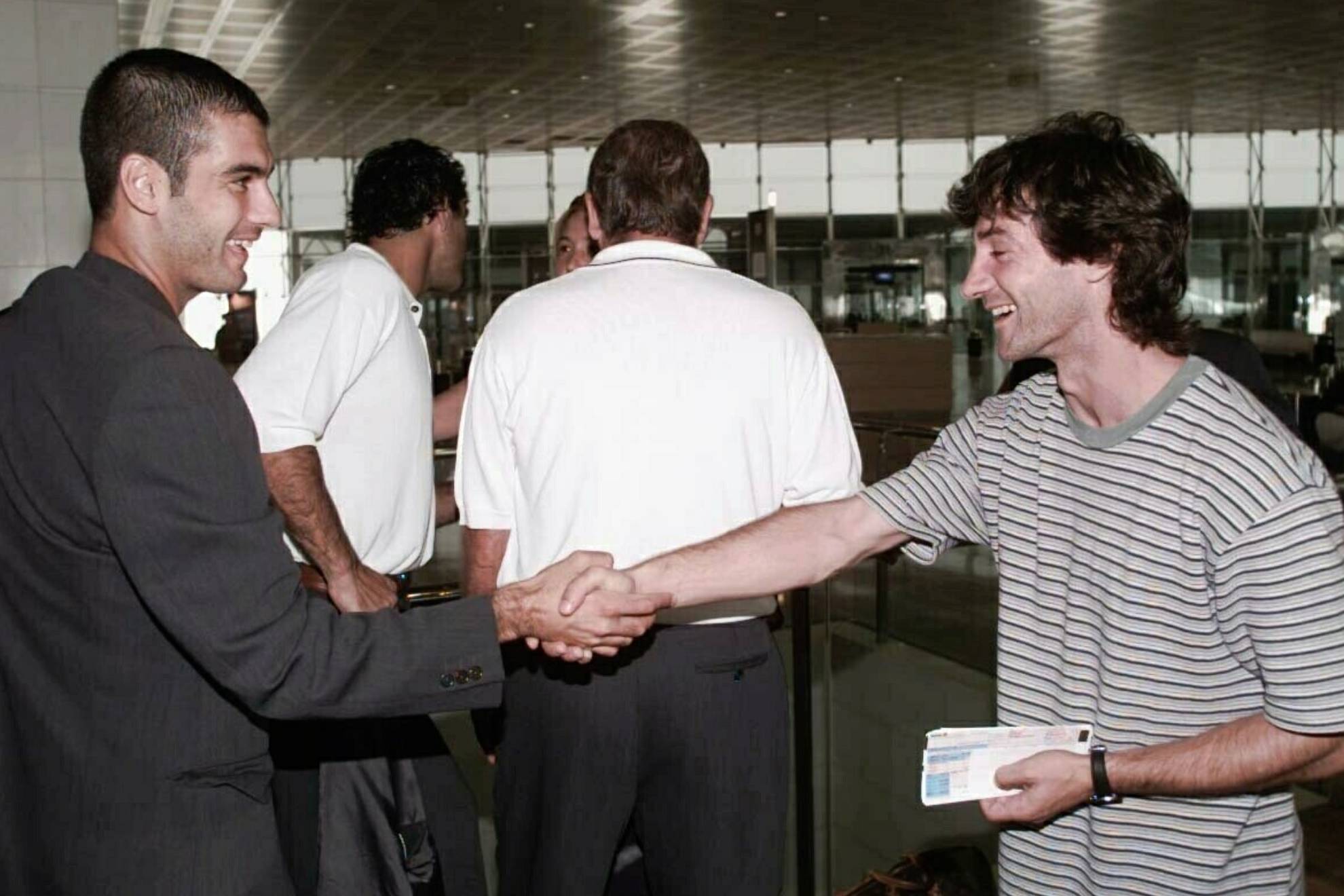 Pep Guardiola y José Mari Bakero en 1997