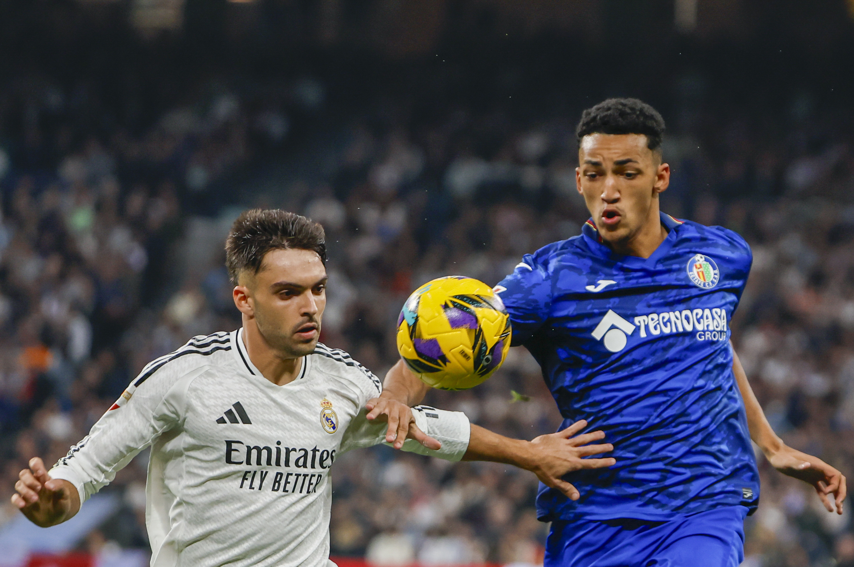 Asencio durante el encuentro ante el Getafe