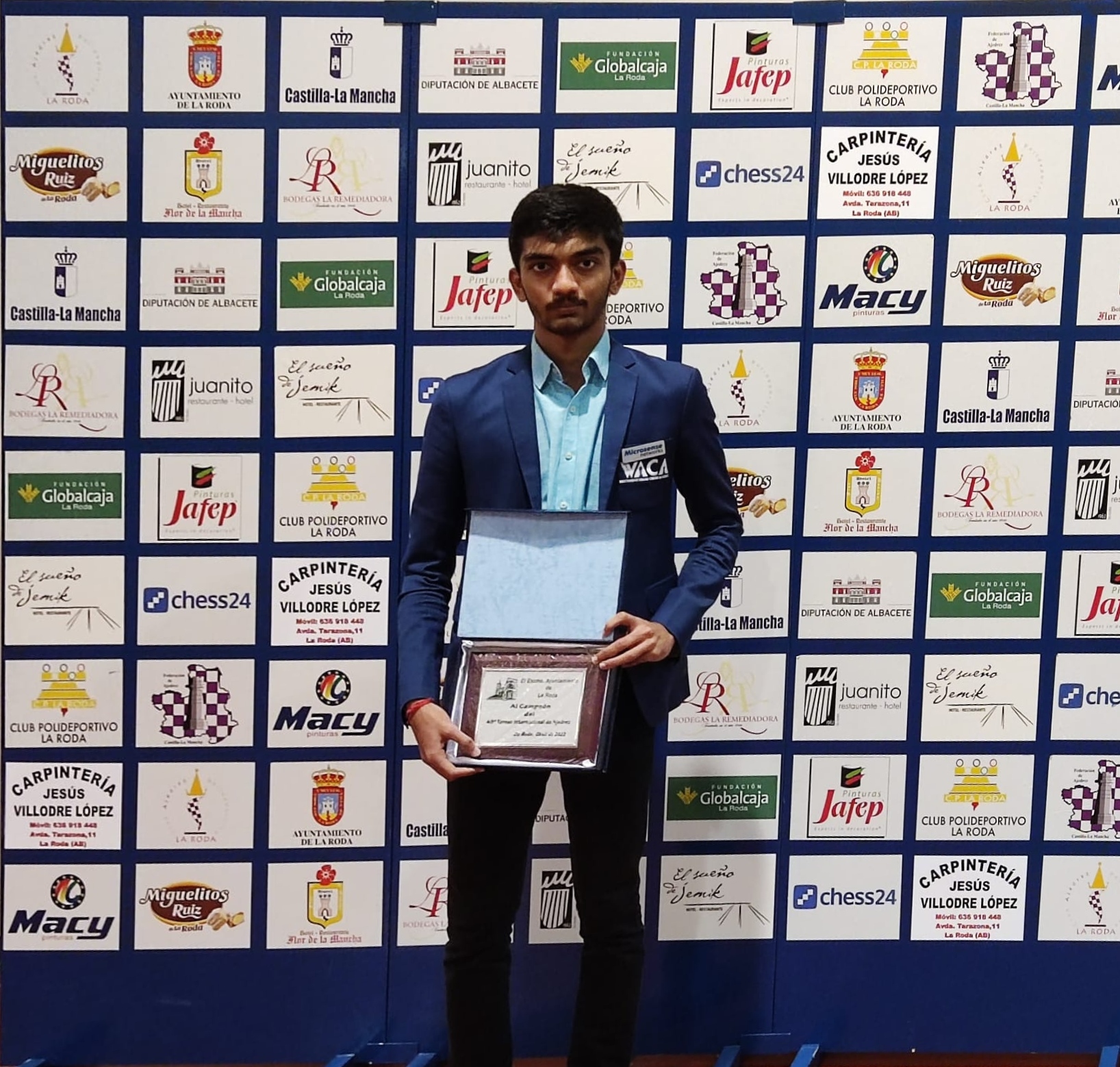 Gukesh, tras ganar en La Roda con 15 años.