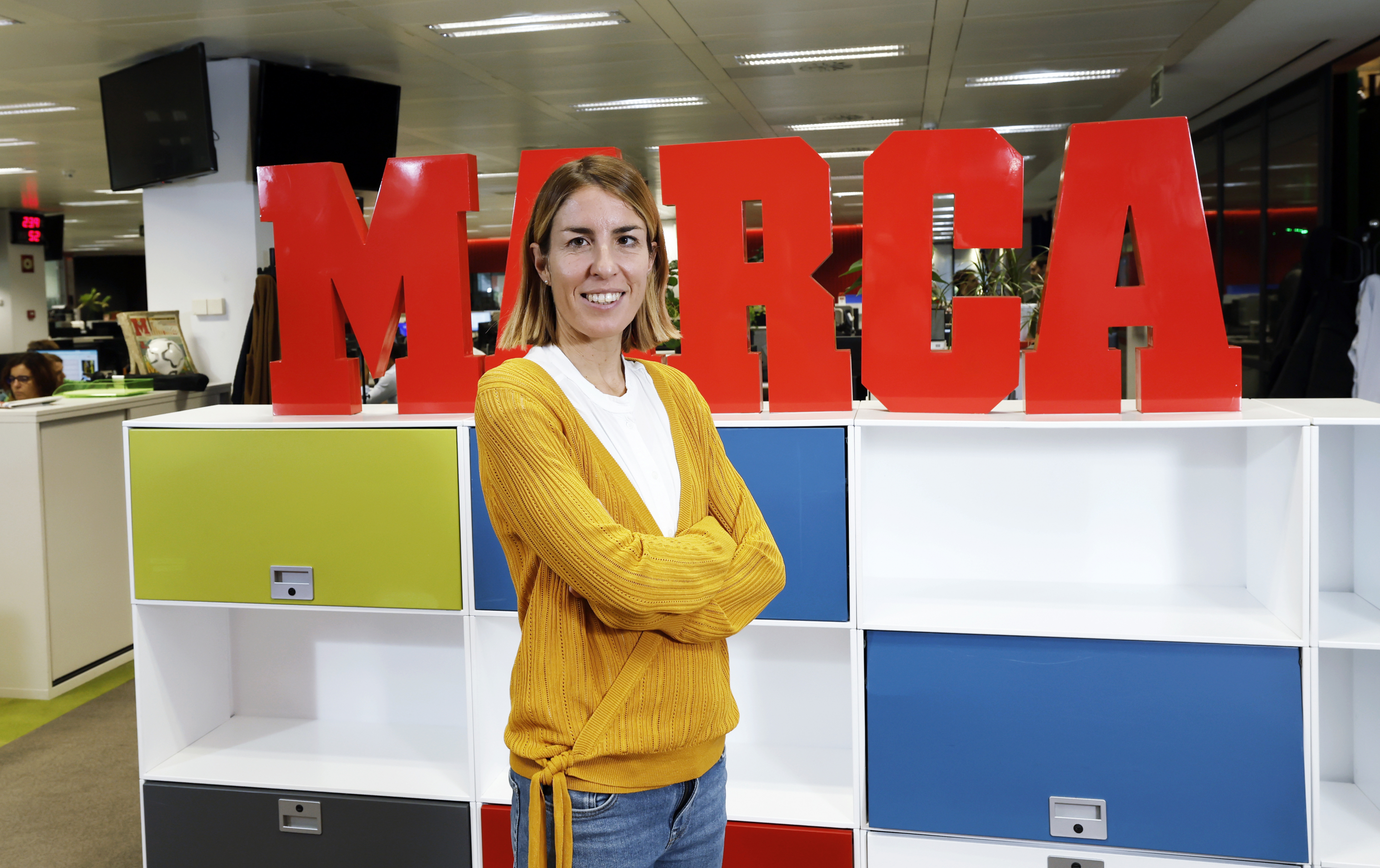 La atleta paralímpica Elena Congost, durante una visita a la redacción de MARCA.