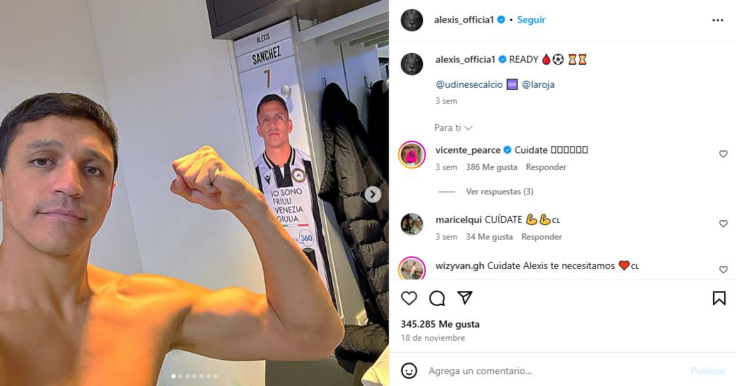 Il messaggio di Alexis Sánchez: "Pronto"