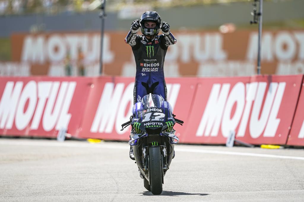 Maverick Viñales, en un triunfo con Yamaha.