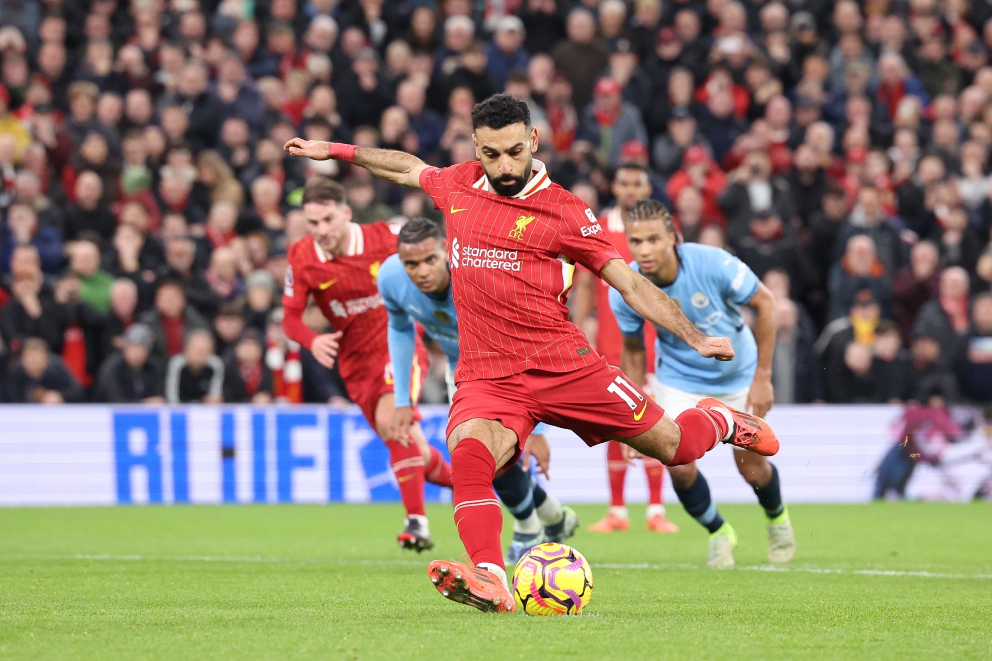 Salah, durante un partido contra el Manchester City.