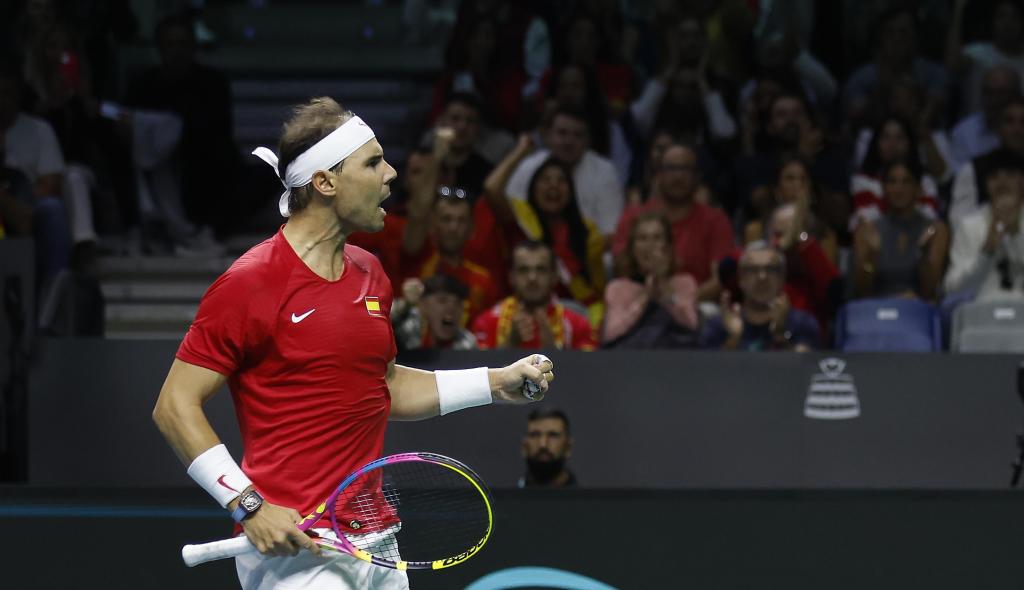 Rafael Nadal, en su último partido, durante la pasada Copa Davis.