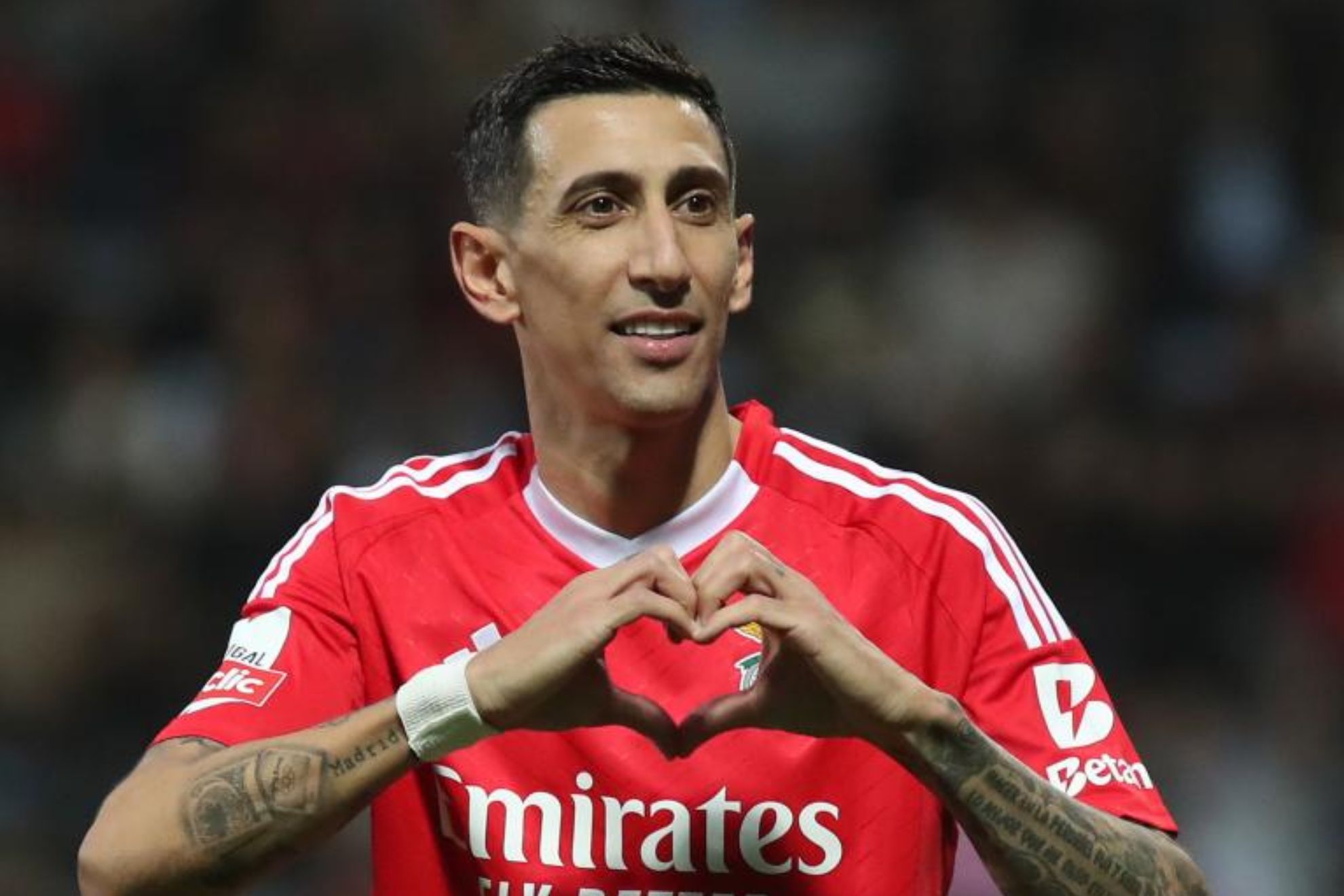 Di María, celebrando un gol con Benfica