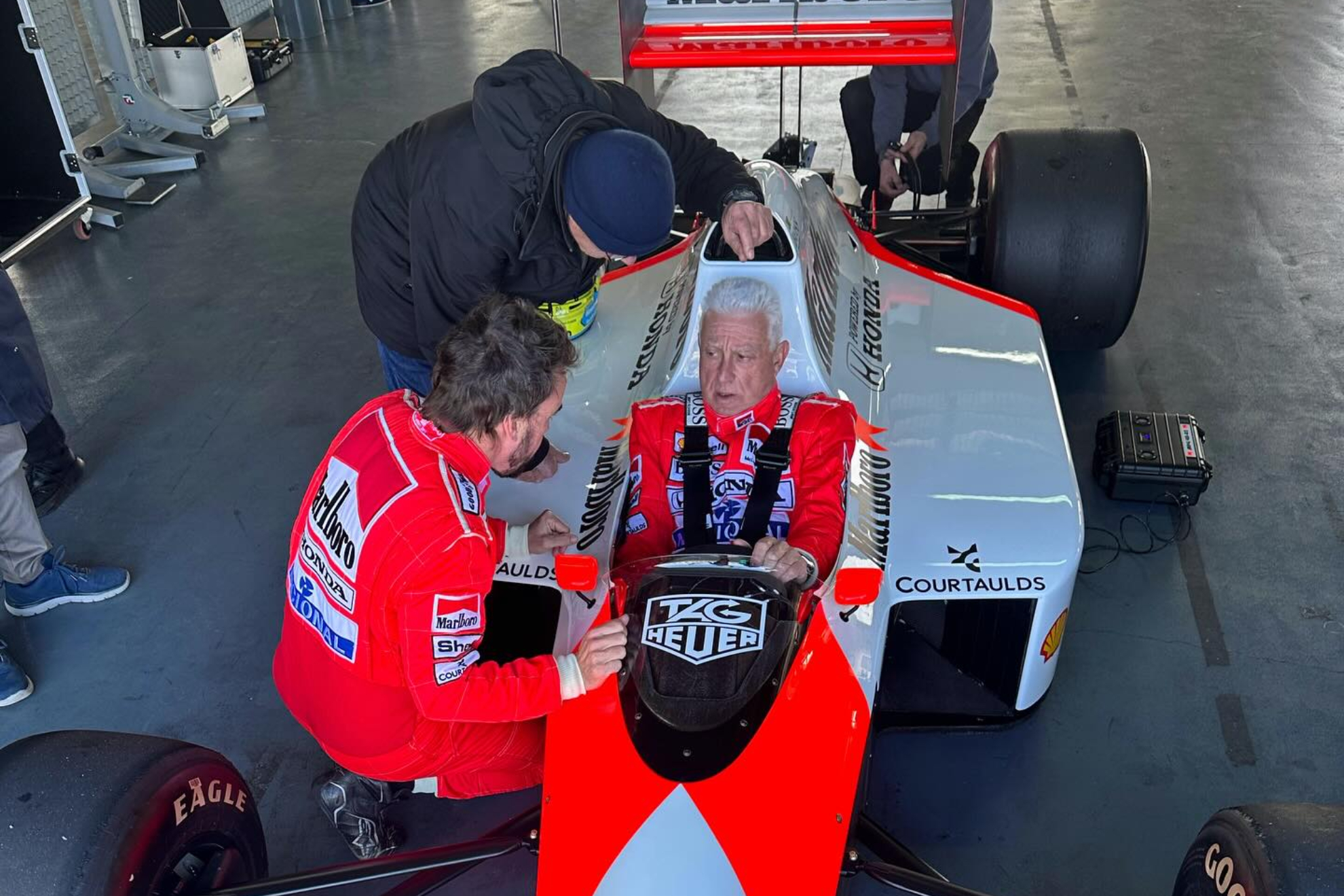 Fernando Alonso, con su padre José Luis.