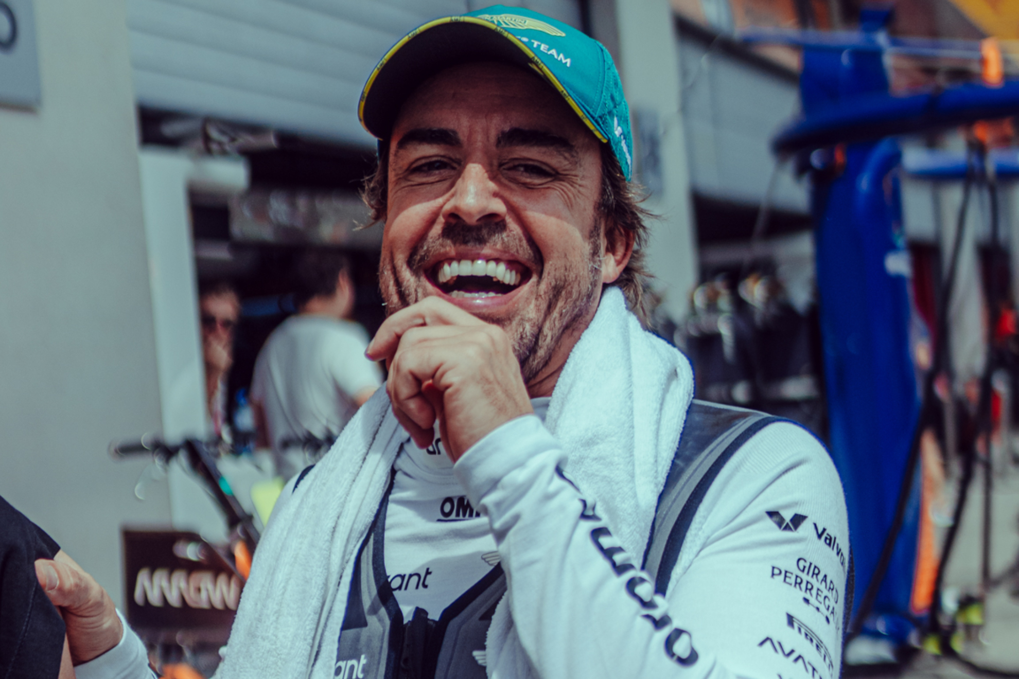 Fernando Alonso, sonriente