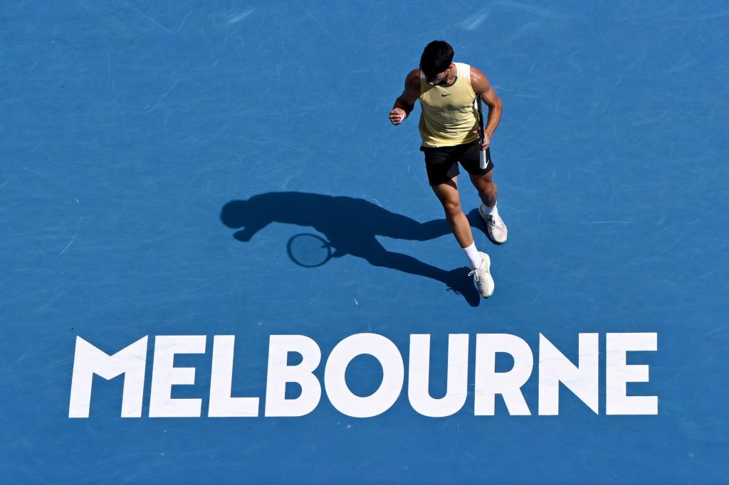 Carlos Alcaraz, en el Open de Australia.