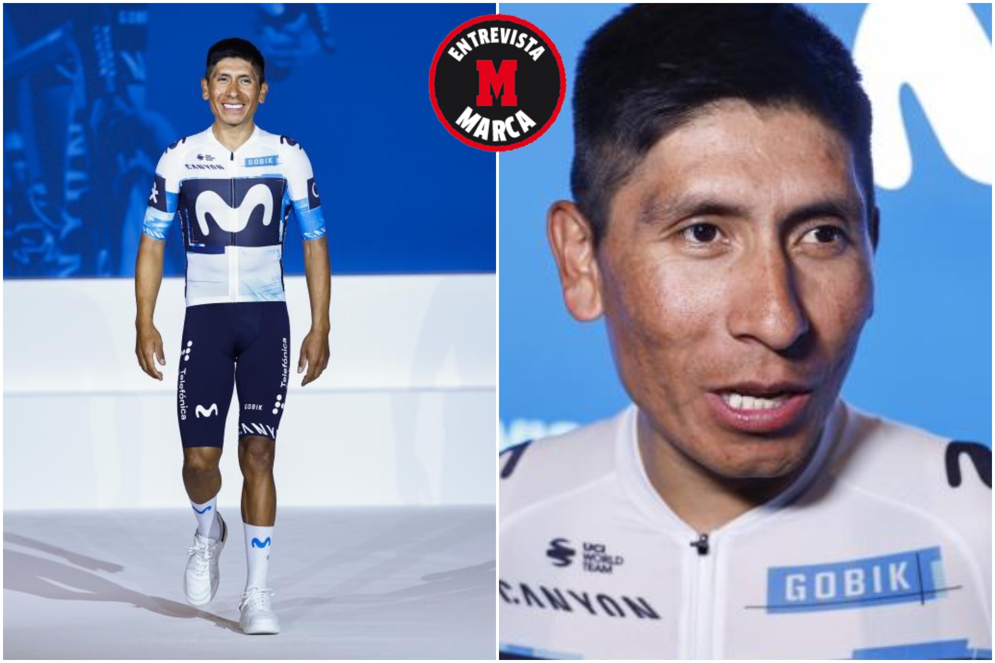 Nairo Quintana, durante la presentación del equipo Movistar.