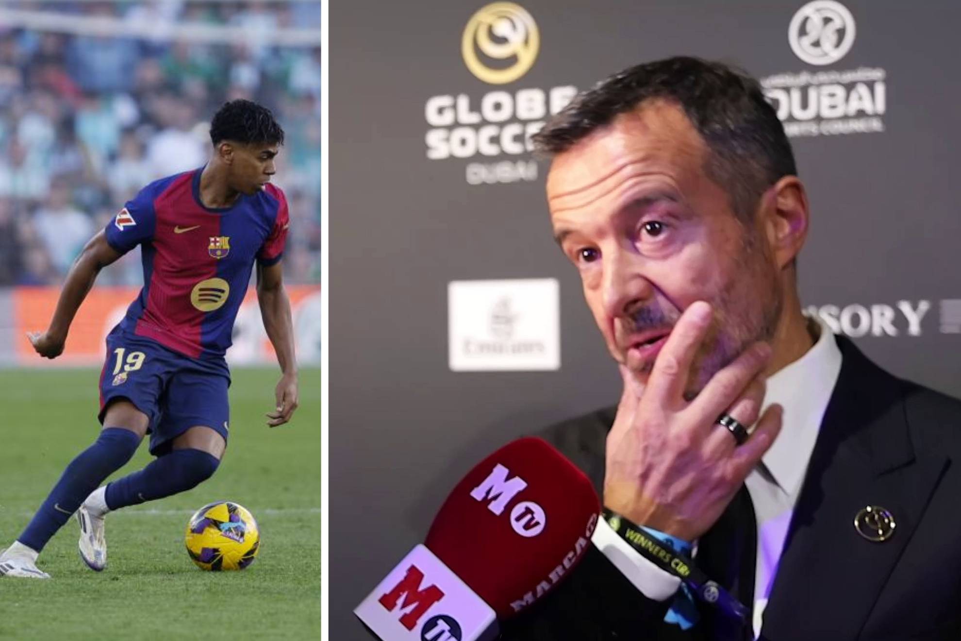 Jorge Mendes atiende a MARCA en los Globe Soccer Awards