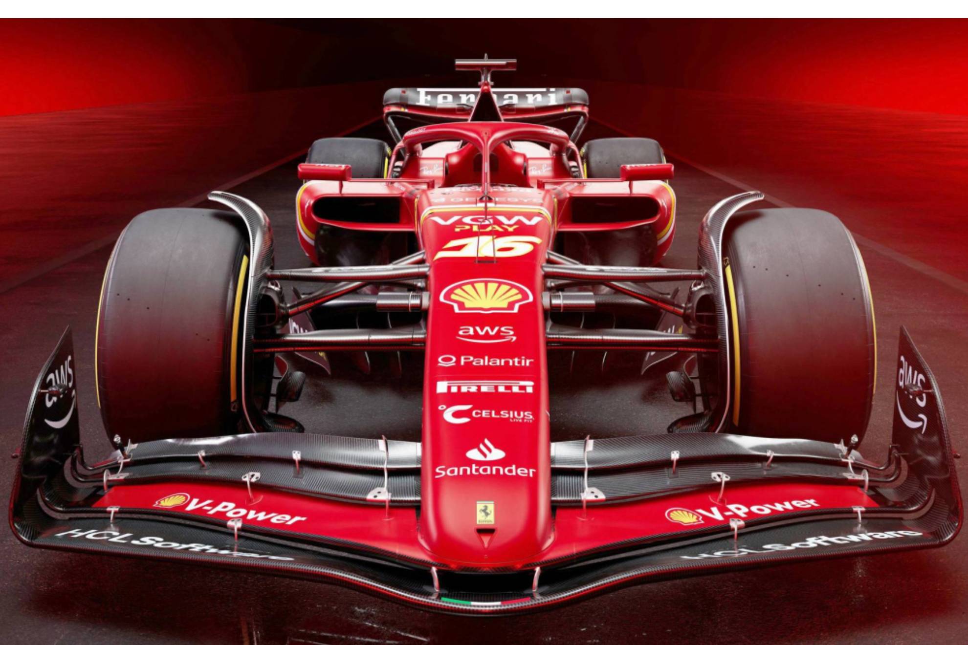 Frontal del Ferrari SF.24 con el 'pull-rod' que cambiará en 2025.