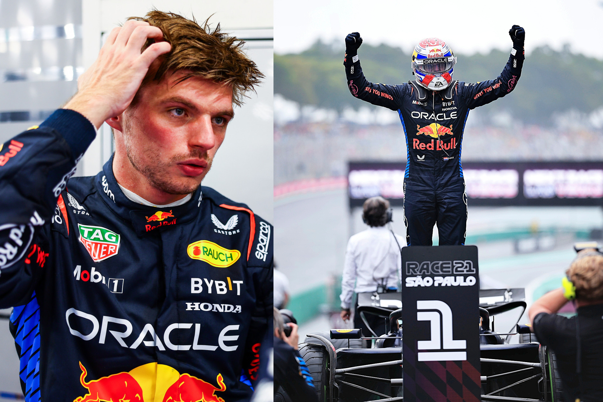 Verstappen, de la ira a la gloria en Brasil
