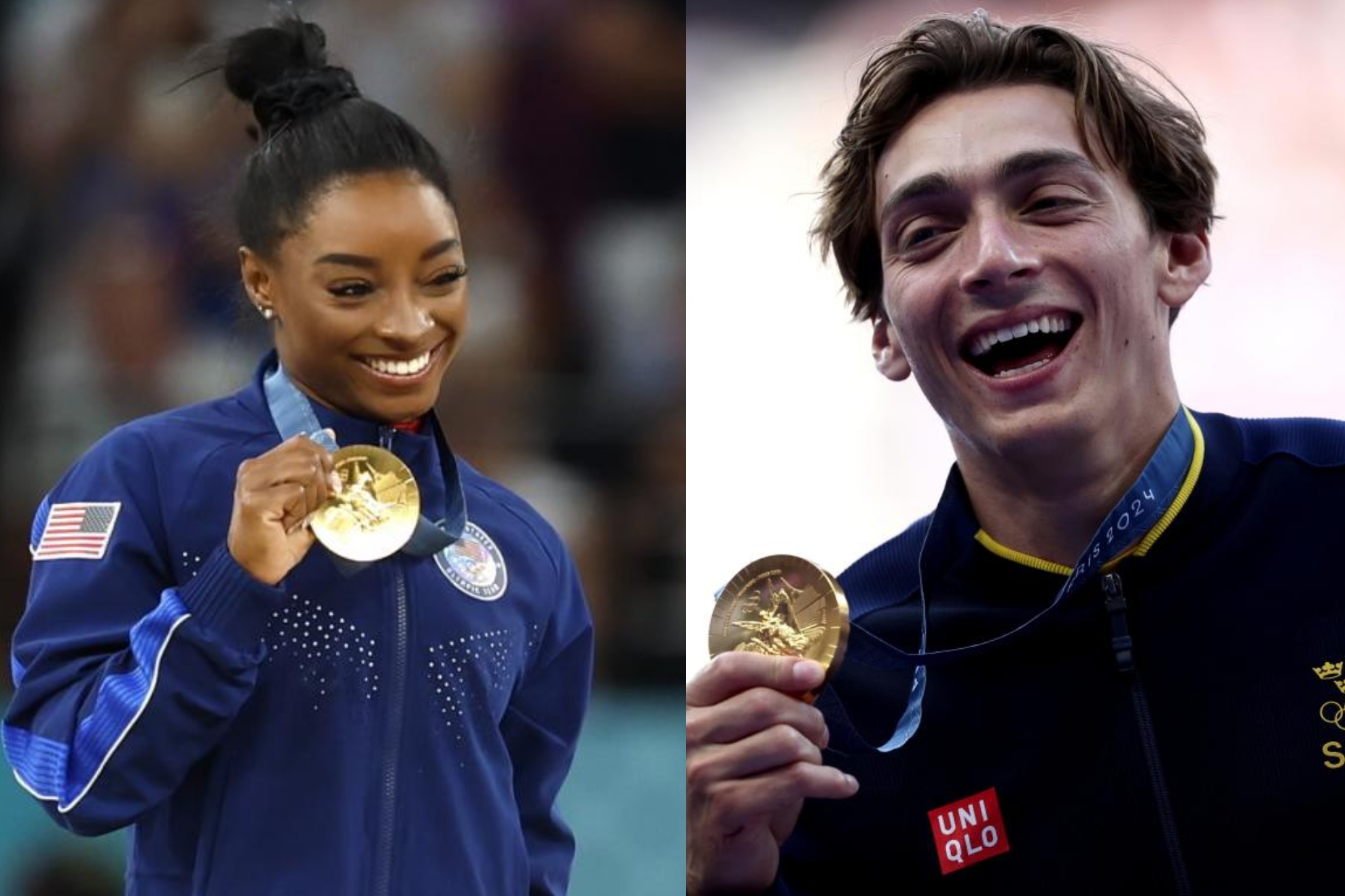 Simone Biles y Armand Duplantis