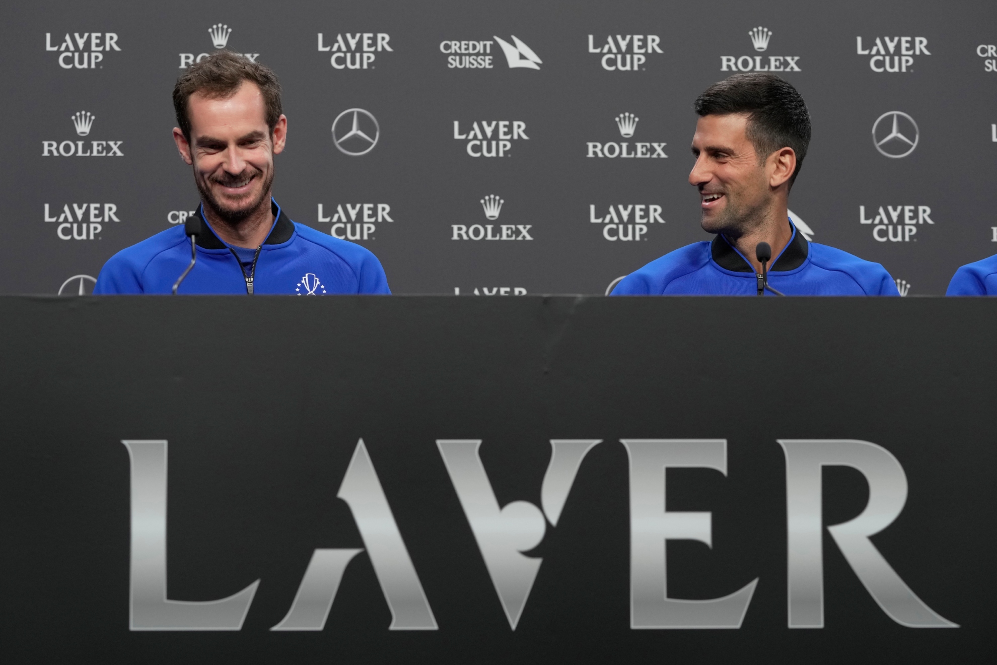 Murray y Djokovic, durante una participación en la Laver Cup