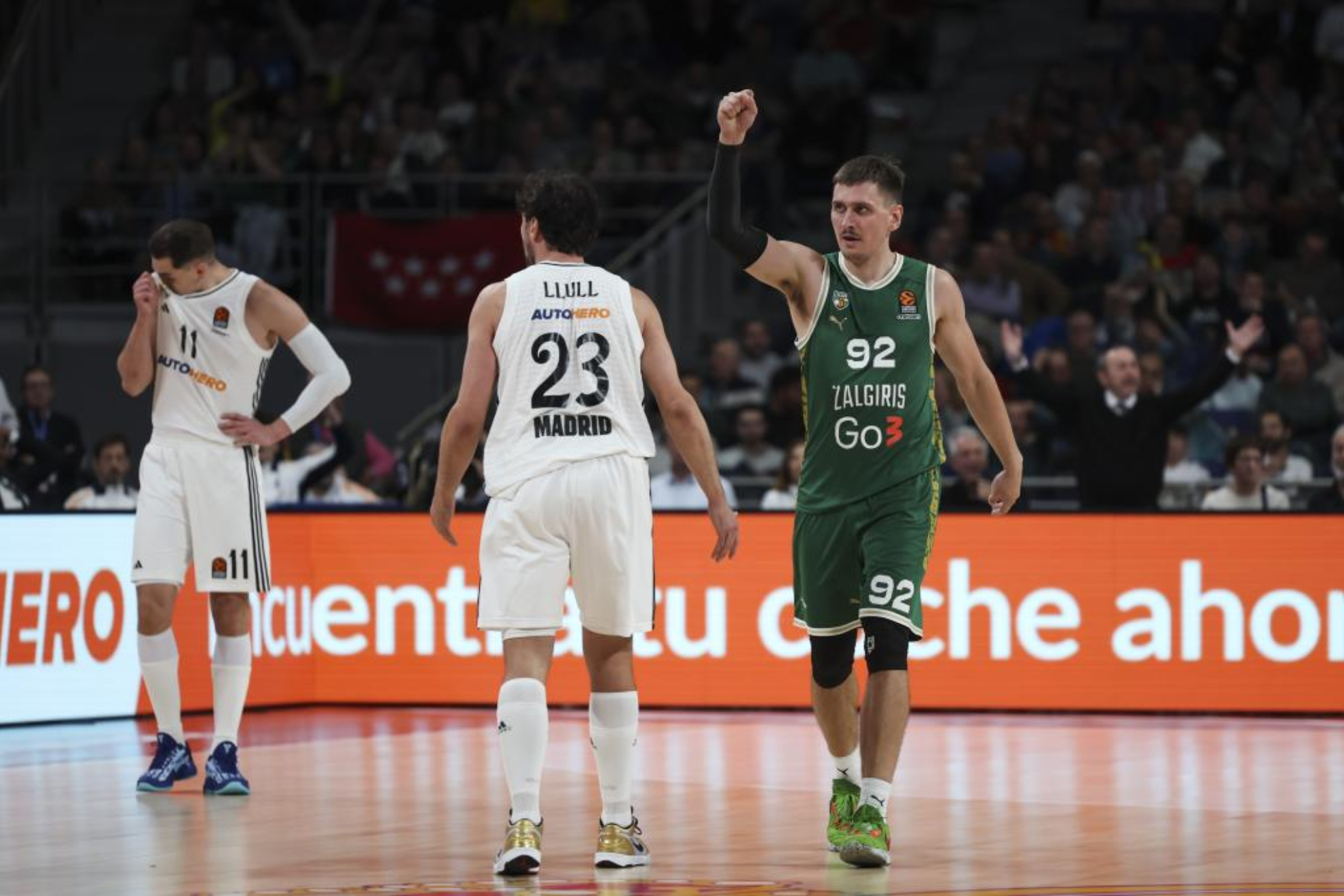 Ulanovas celebra en el partido de ida en el WiZink.