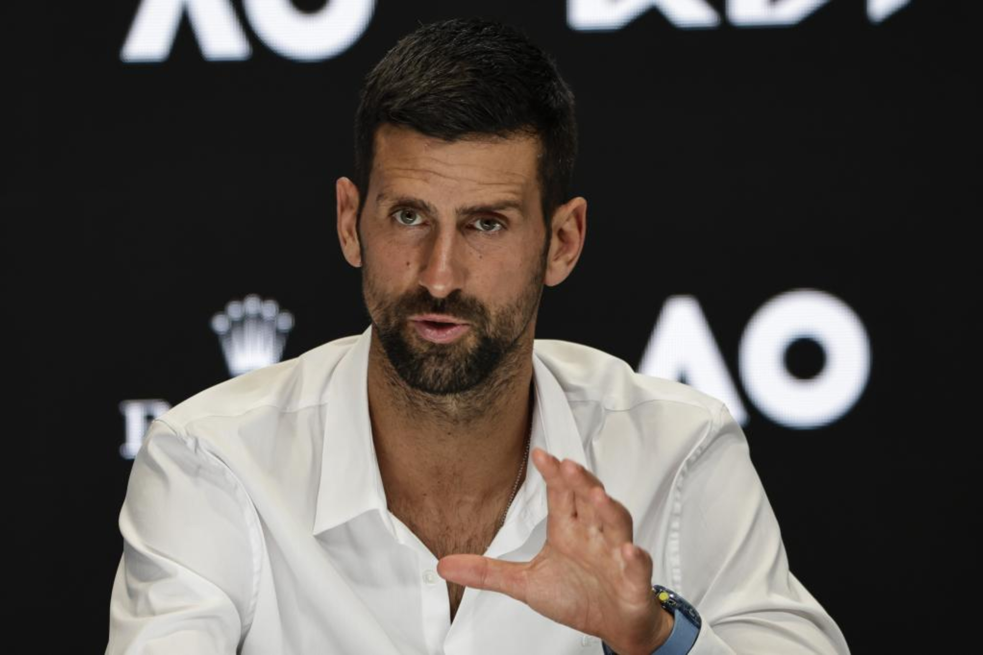 Novak Djokovic, en rueda de prensa.