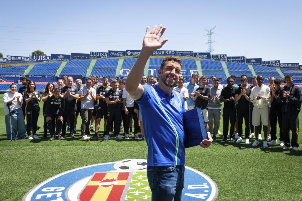 Jaime Mata, en su despedida del Getafe.