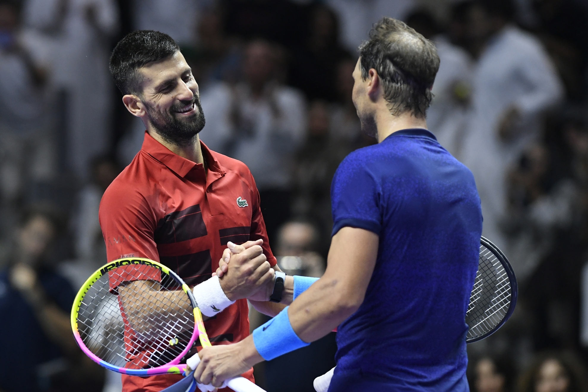 Djokovic y Nadal se dan la mano en Riad.