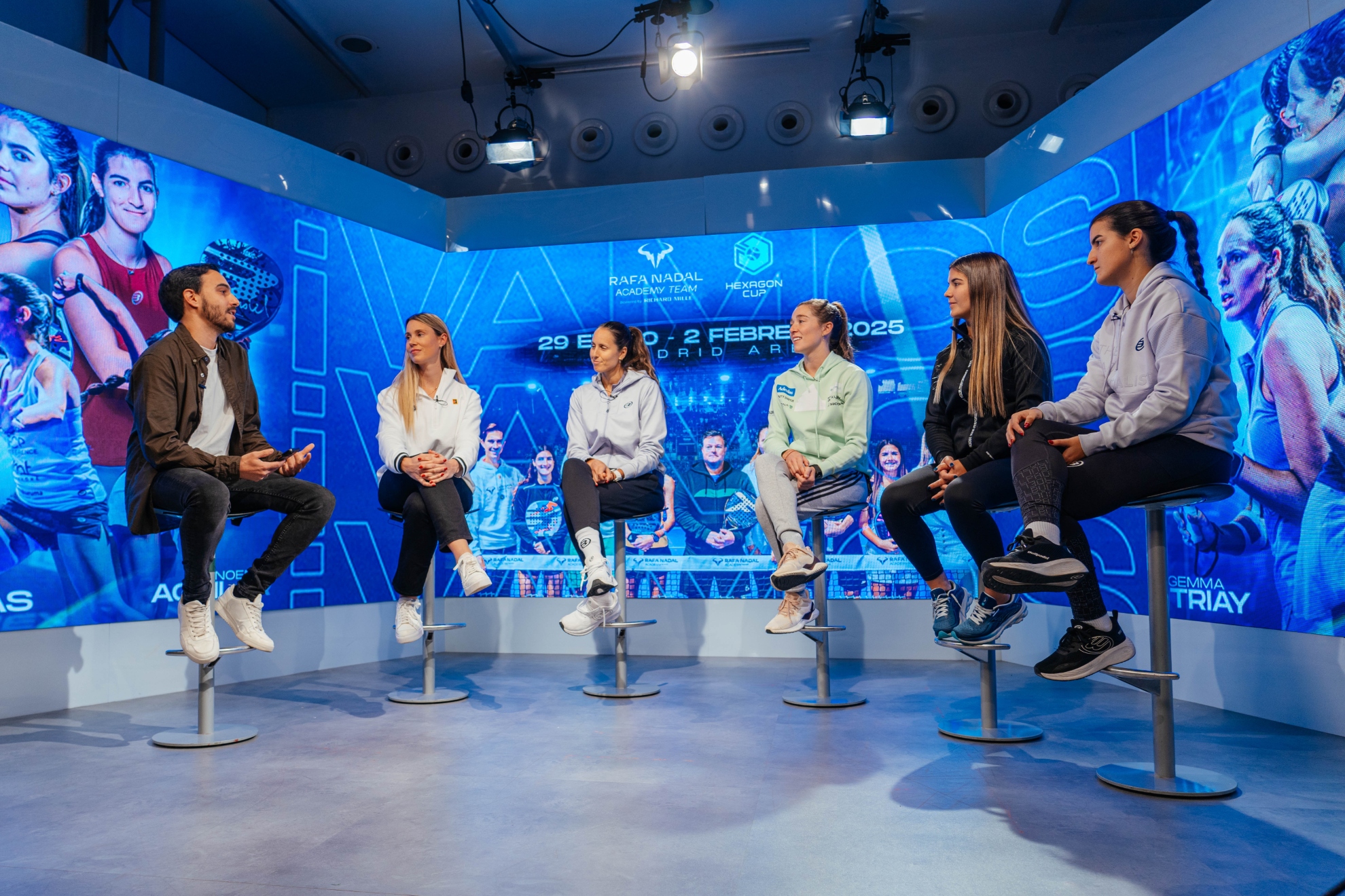 Maribel Nadal, Gemma Triay, Marta Ortega, Noa Cánovas y Noemí Aguilar, en el plató de MARCA.