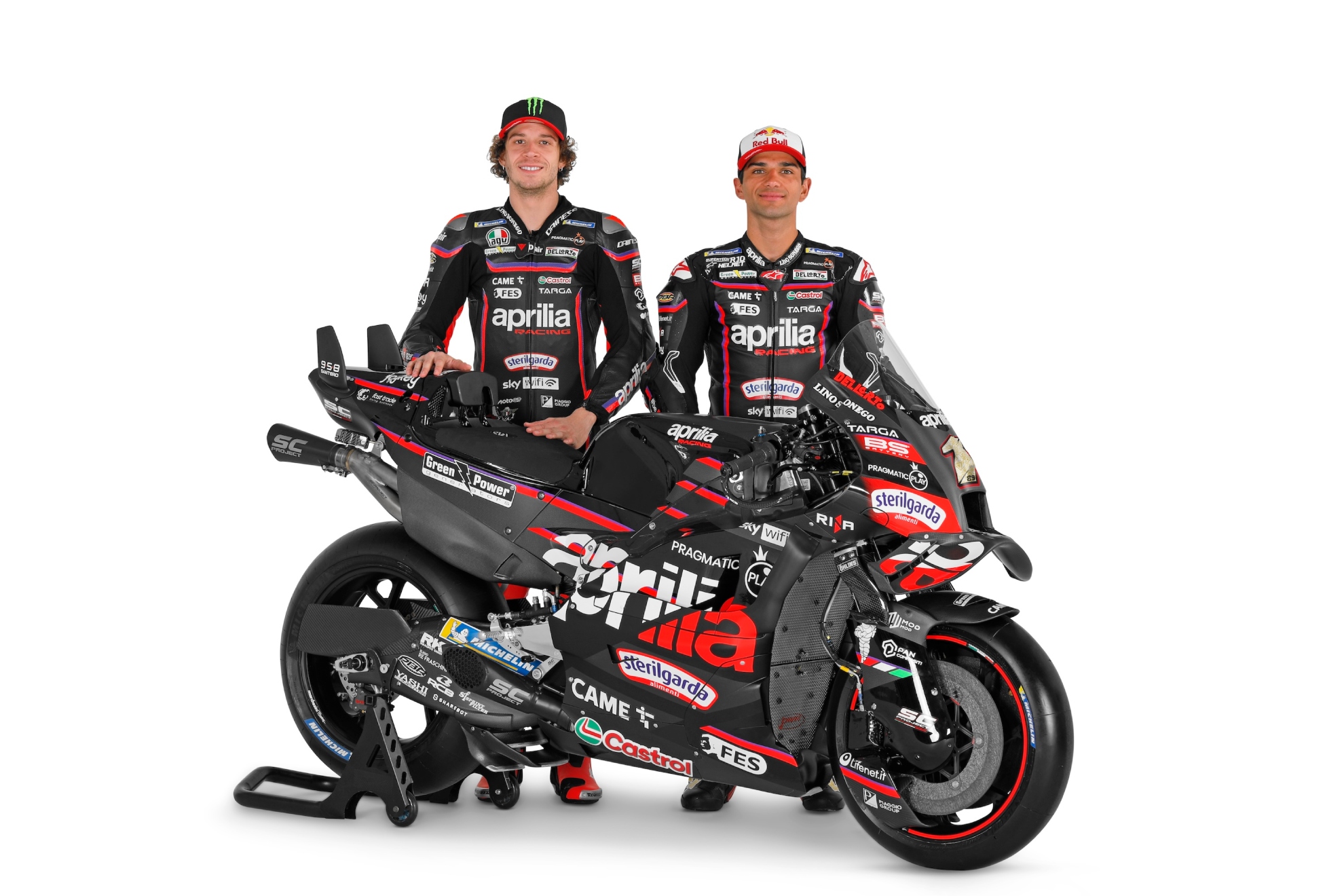 Marco Bezzecchi y Jorge Martín, con la Aprilia 2025.