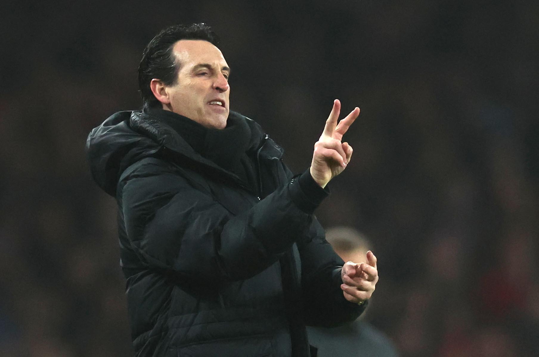 Unai Emery, durante un partido del Aston Villa